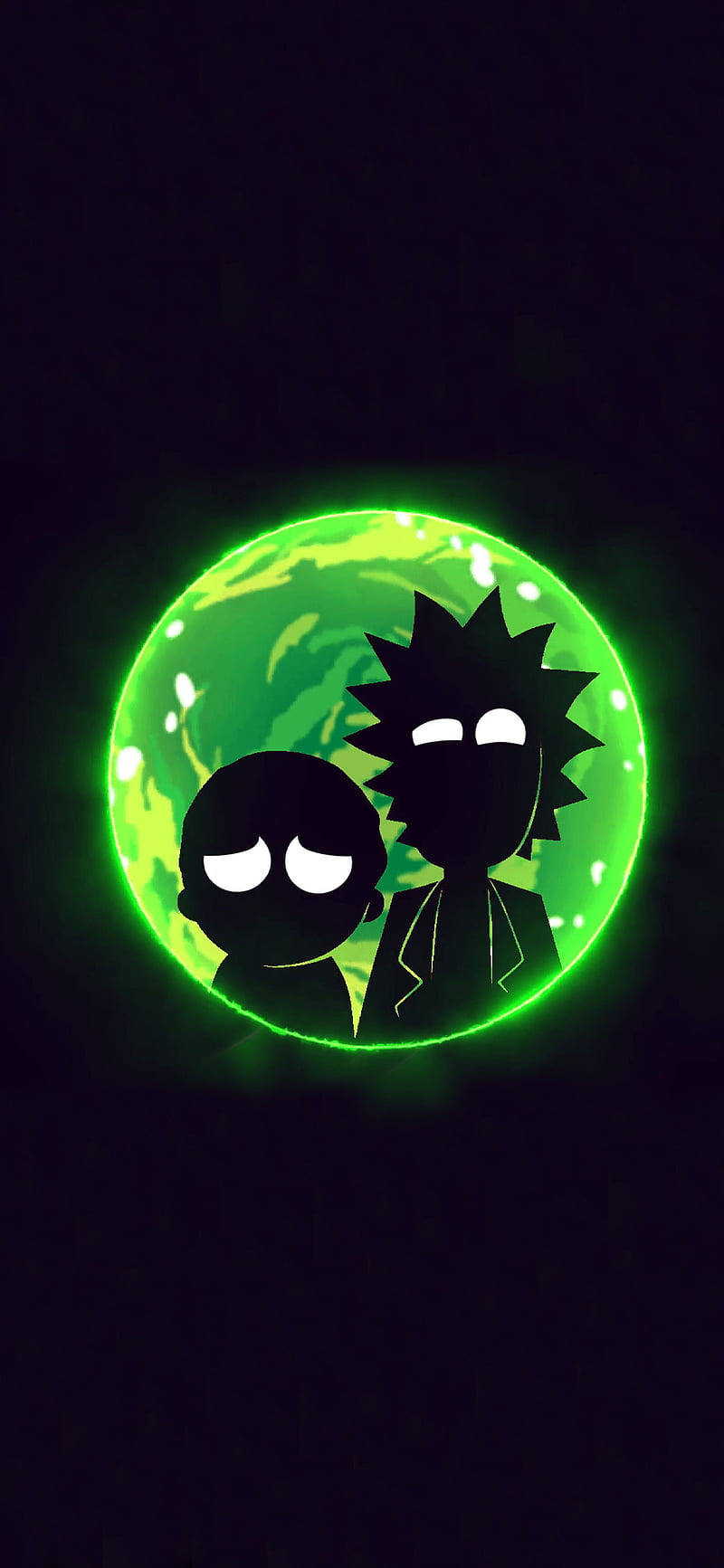 Rick And Morty, glowing eyes, glowing green planet, HD Phone Wallpaper