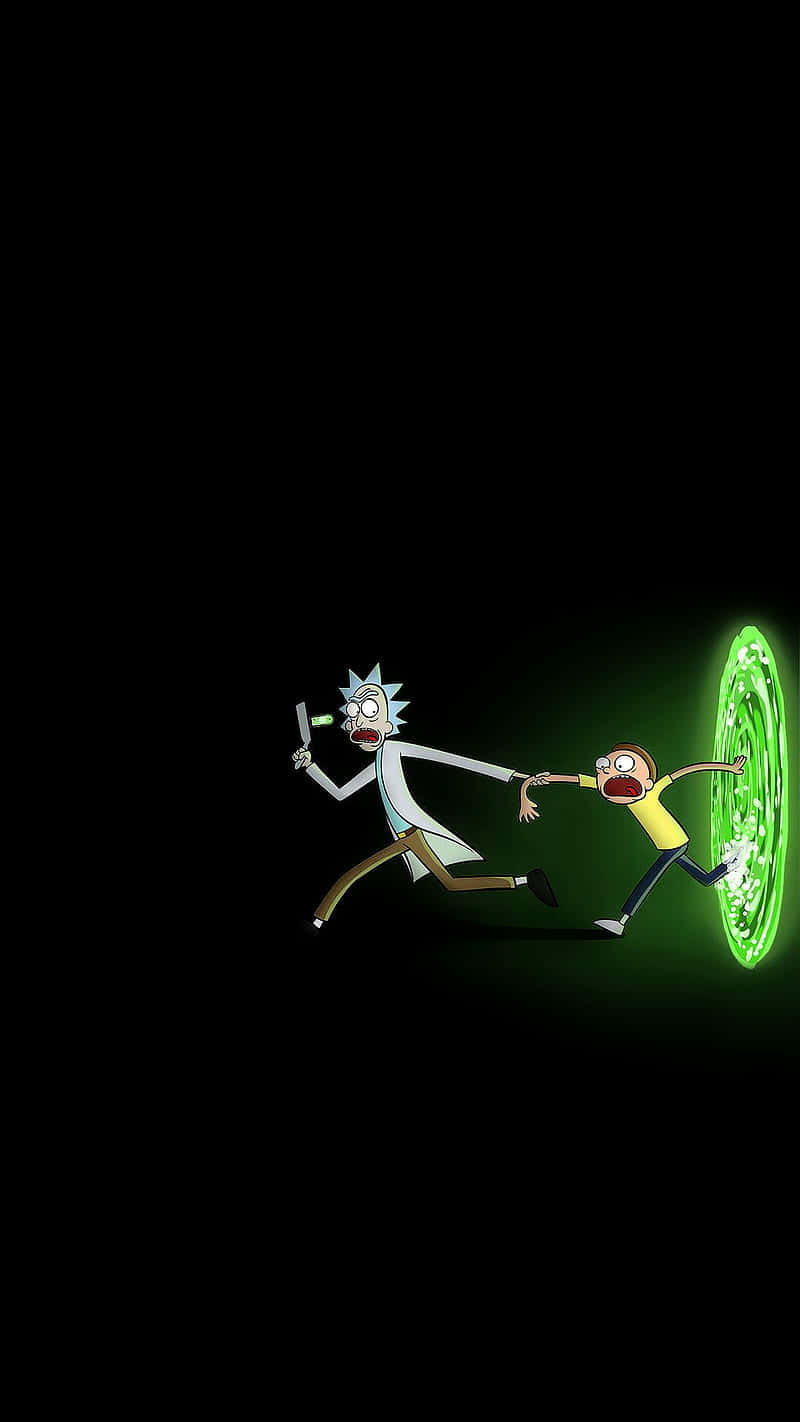 Rick and Morty, portal, glowing green, HD Phone Wallpaper