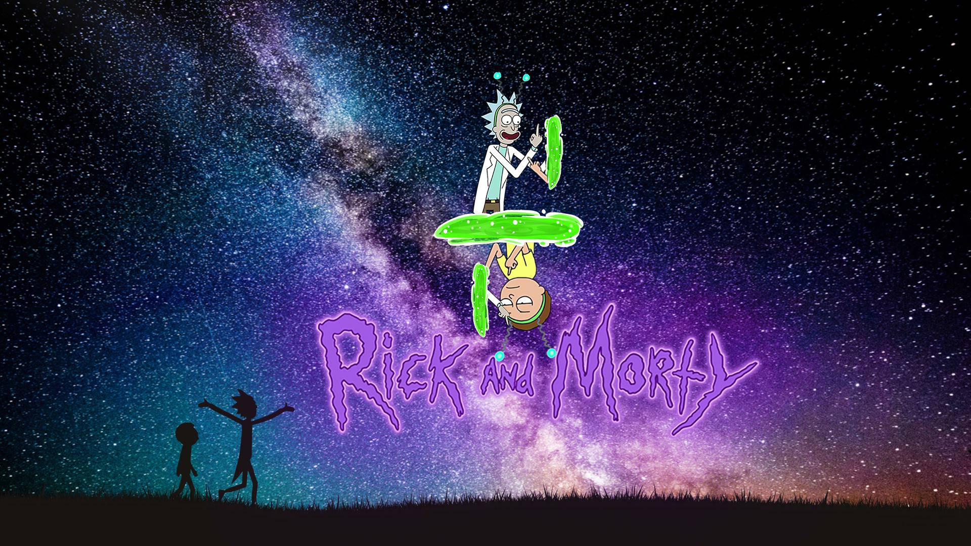 Rick and Morty, interdimensional portals, green hoverboard, Full HD Desktop Wallpaper