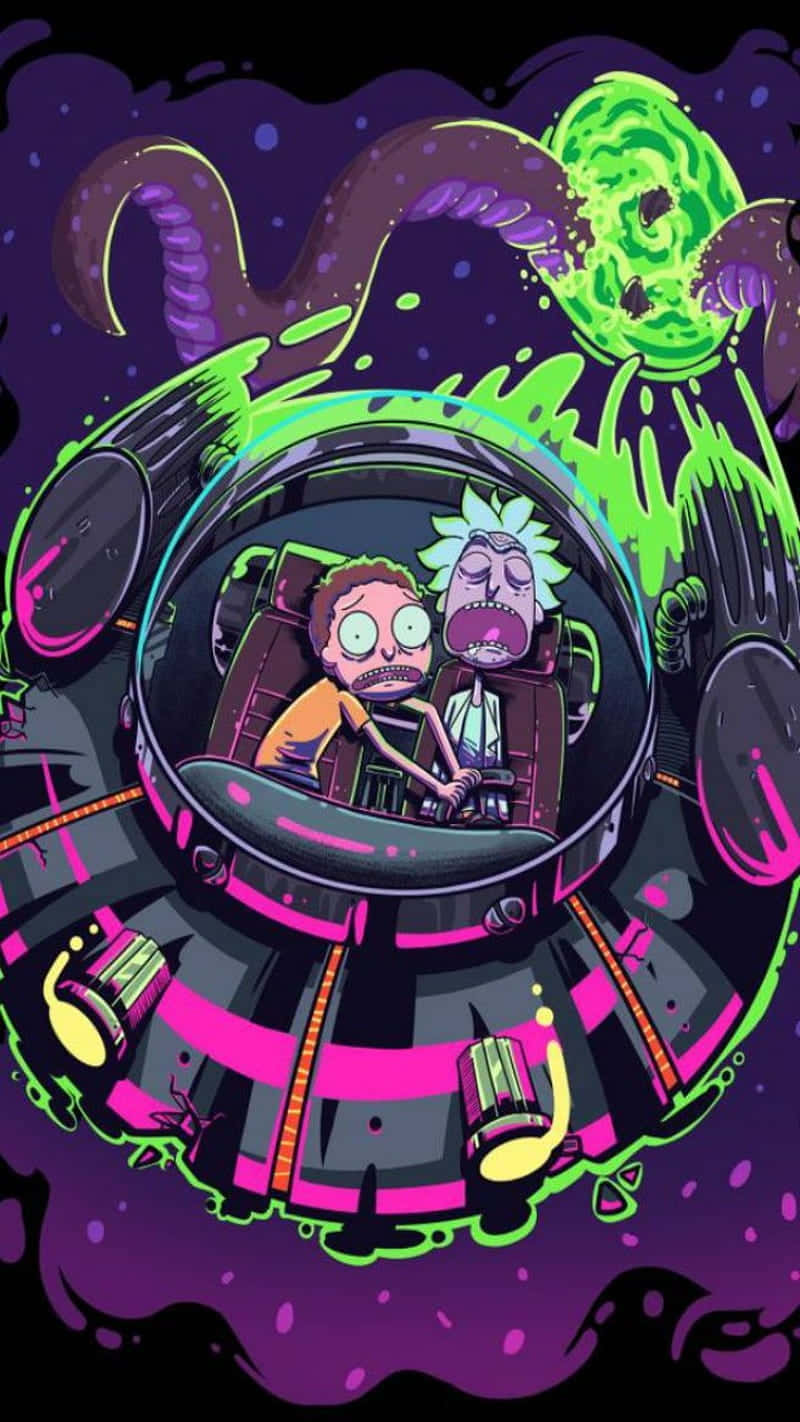 Rick And Morty, portal, spaceship, HD Phone Wallpaper