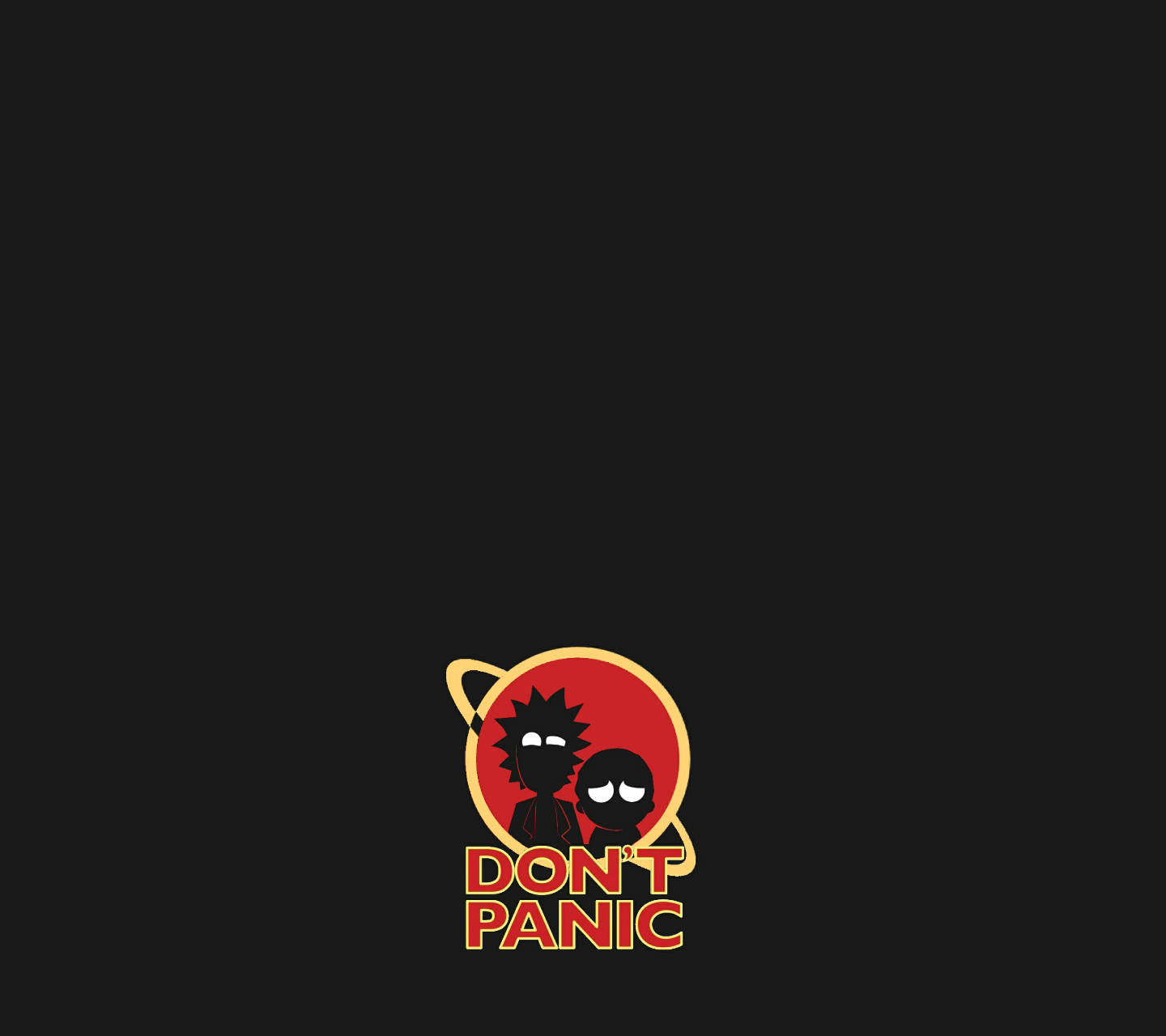 Rick and Morty, red circular logo, yellow ring, HD Desktop Wallpaper