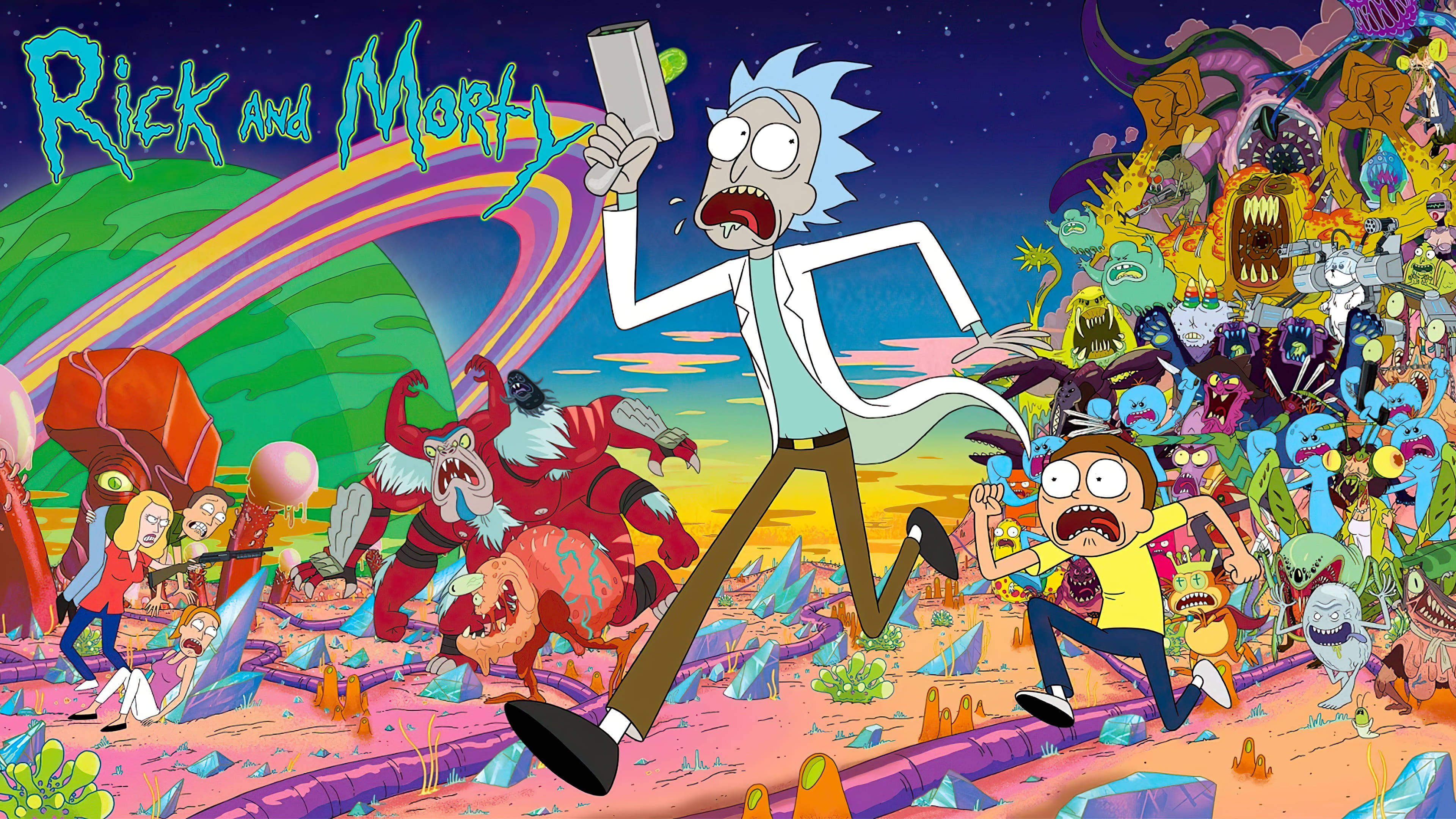 Rick And Morty, Stoner, alien landscape, 4K Desktop Wallpaper