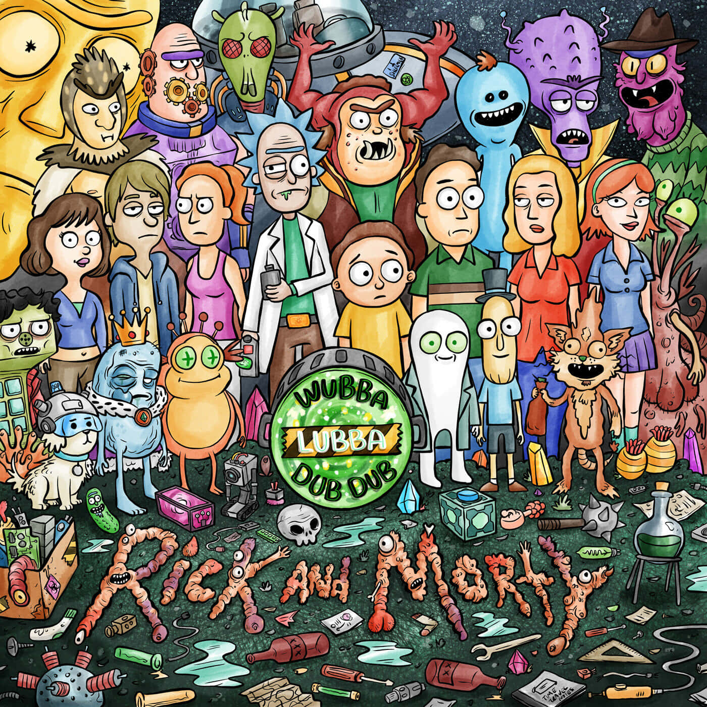 Rick And Morty, characters, aliens, HD Desktop Wallpaper