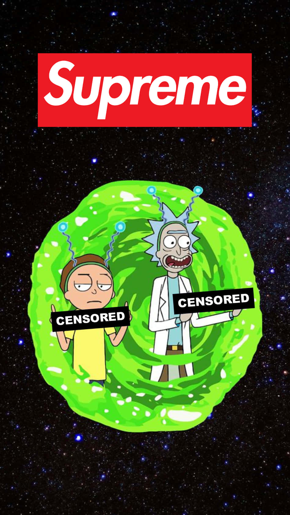 Rick and Morty, Supreme, green portal, HD Phone Wallpaper