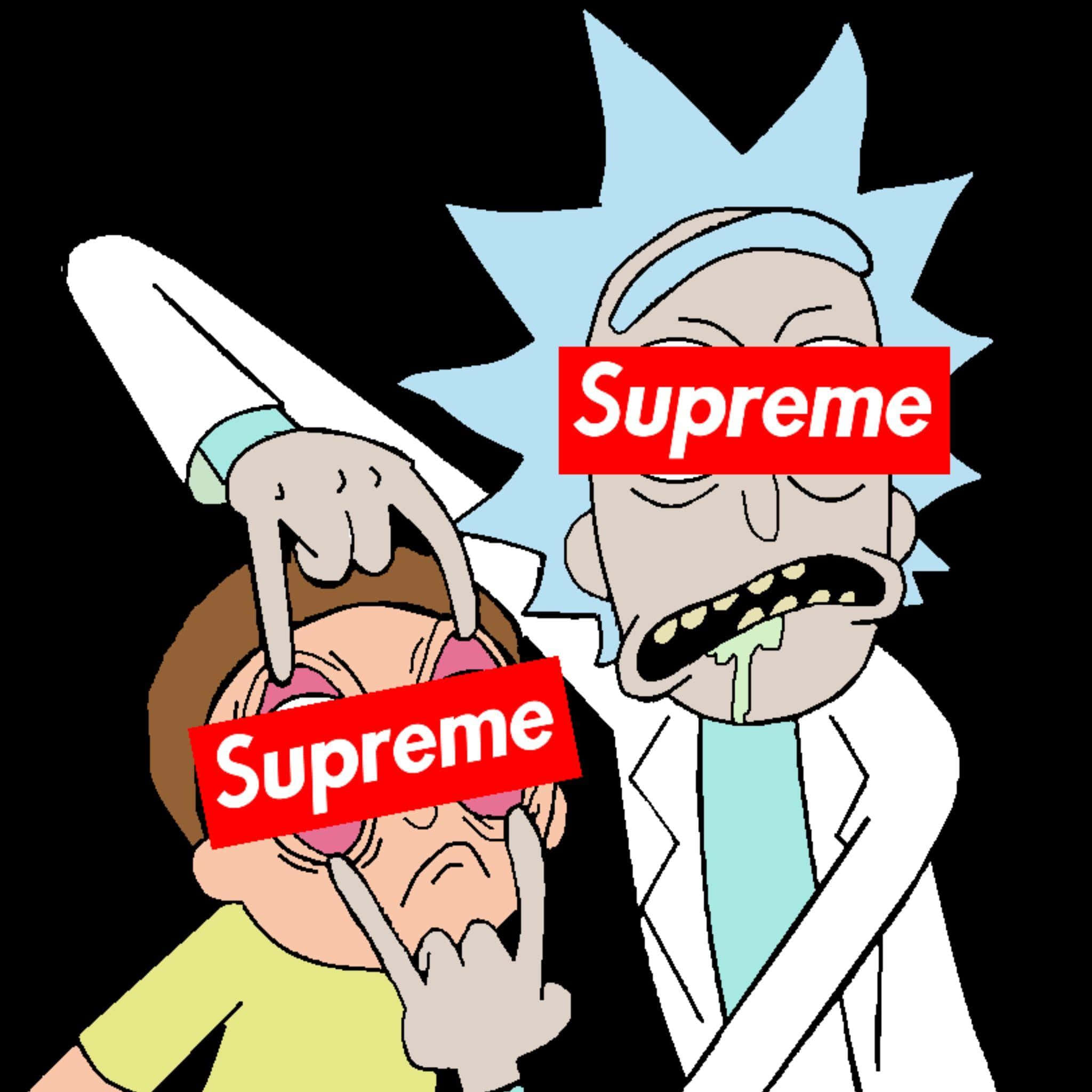 Rick And Morty, Supreme, rock and roll signs, Full HD Desktop Wallpaper