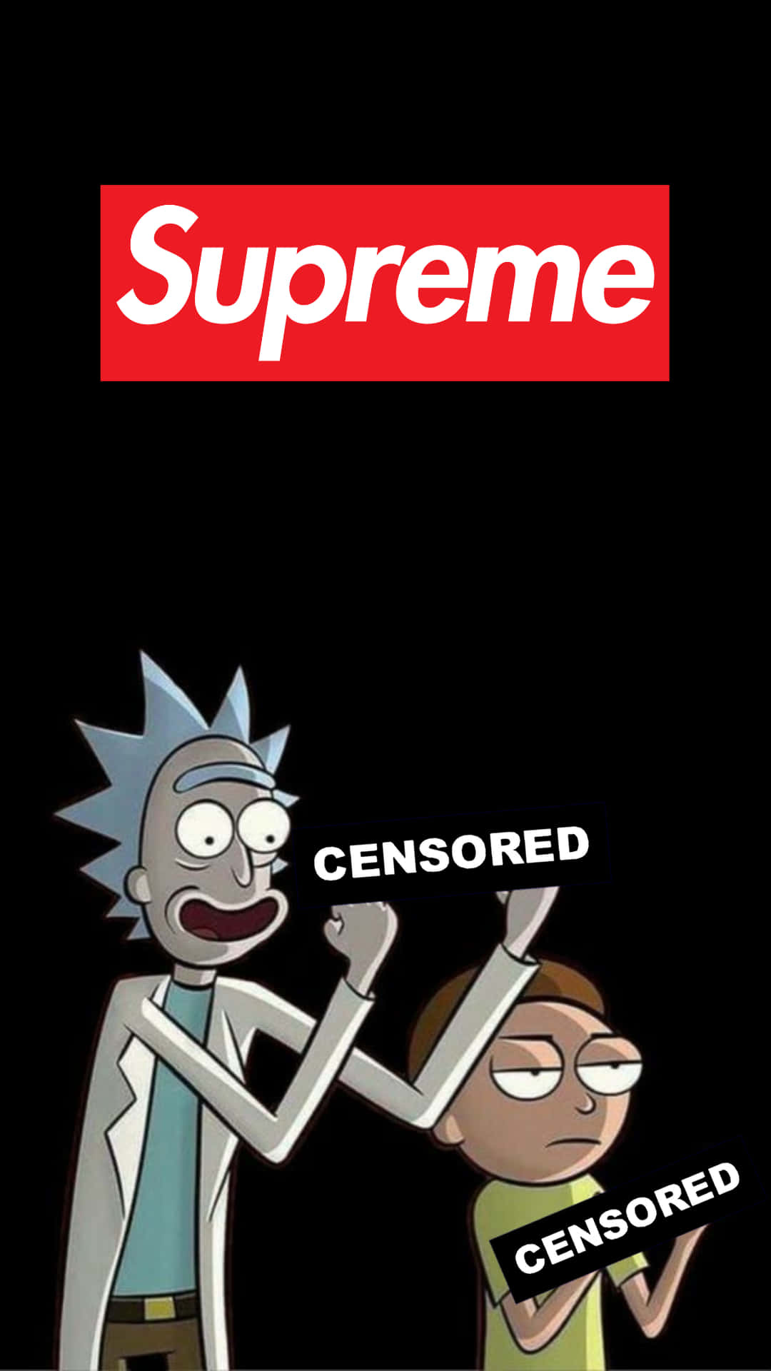 Rick And Morty, Supreme, red Supreme logo, Full HD Phone Wallpaper
