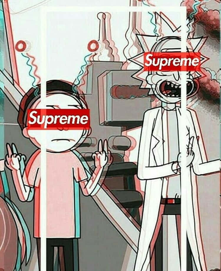 Rick And Morty, Supreme, anime style, SD Phone Wallpaper