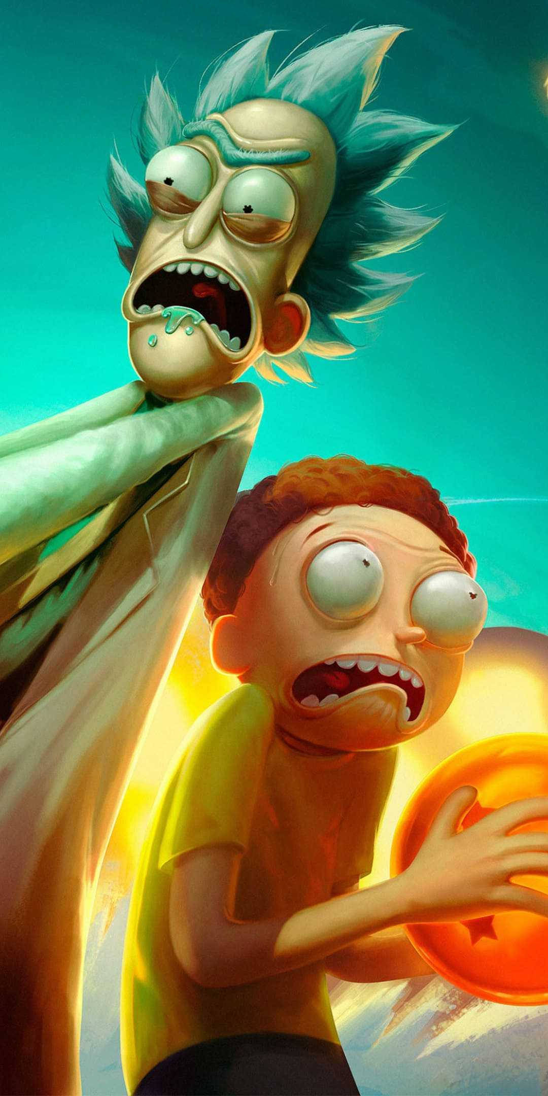Rick And Morty, Morty, glowing orange orb, Full HD Phone Wallpaper