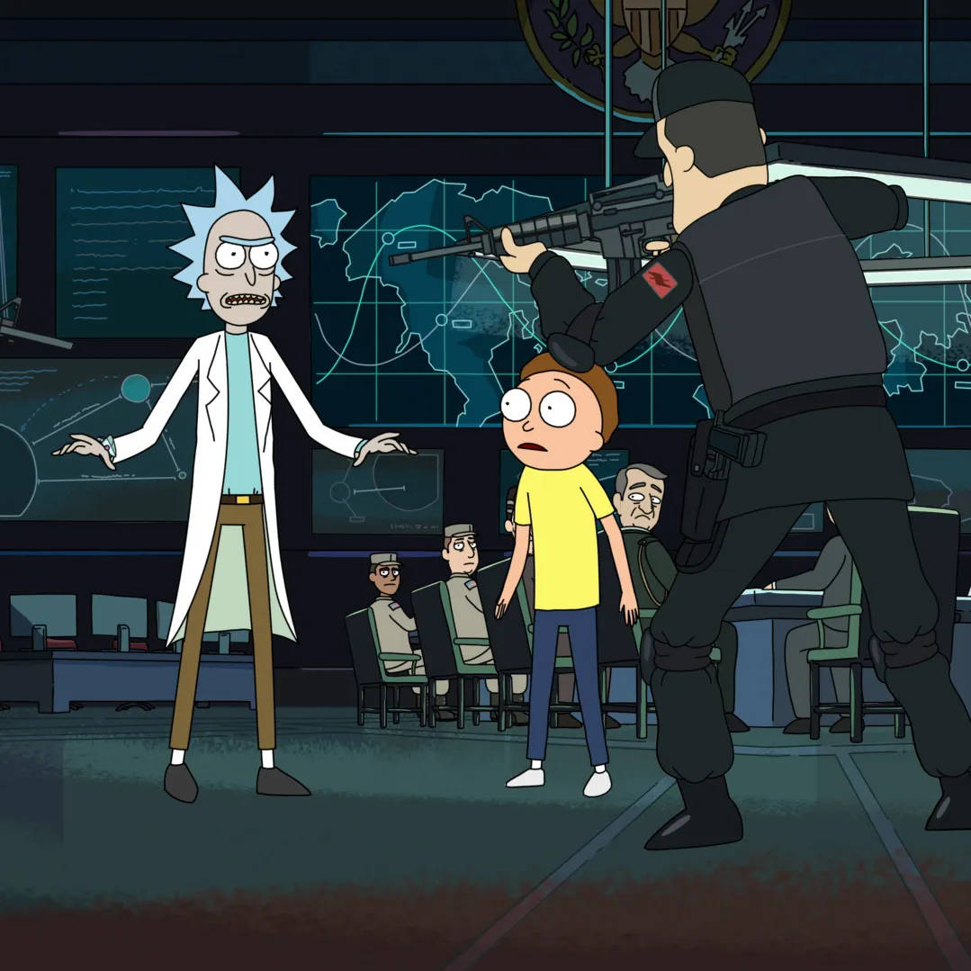 Rick And Morty, soldier, rifle, SD Desktop Wallpaper