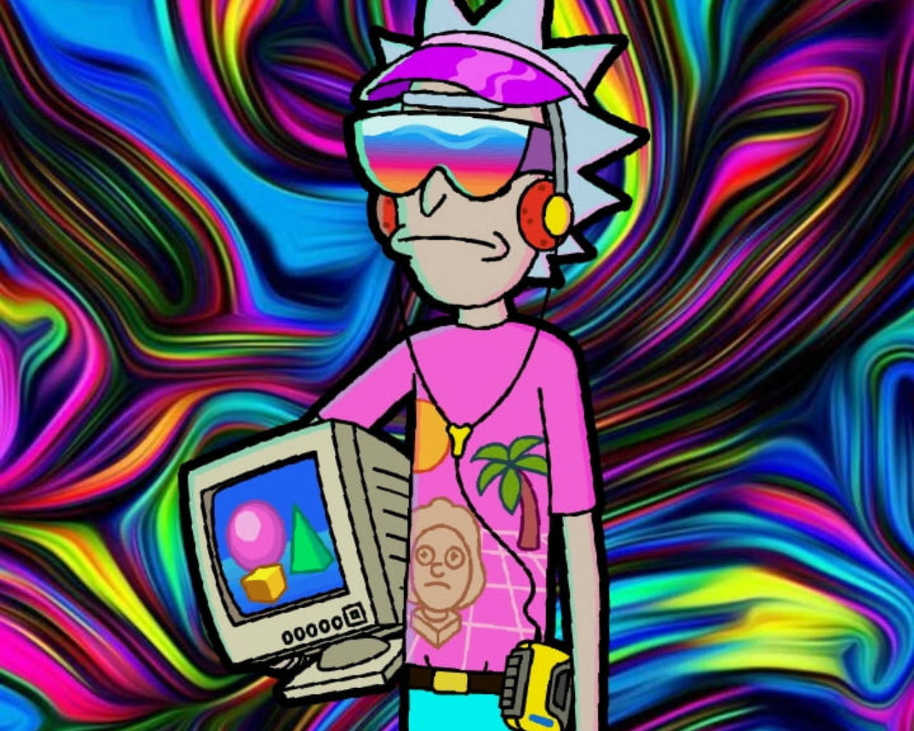 Rick And Morty, spiky hair, rainbow goggles, HD Desktop Wallpaper