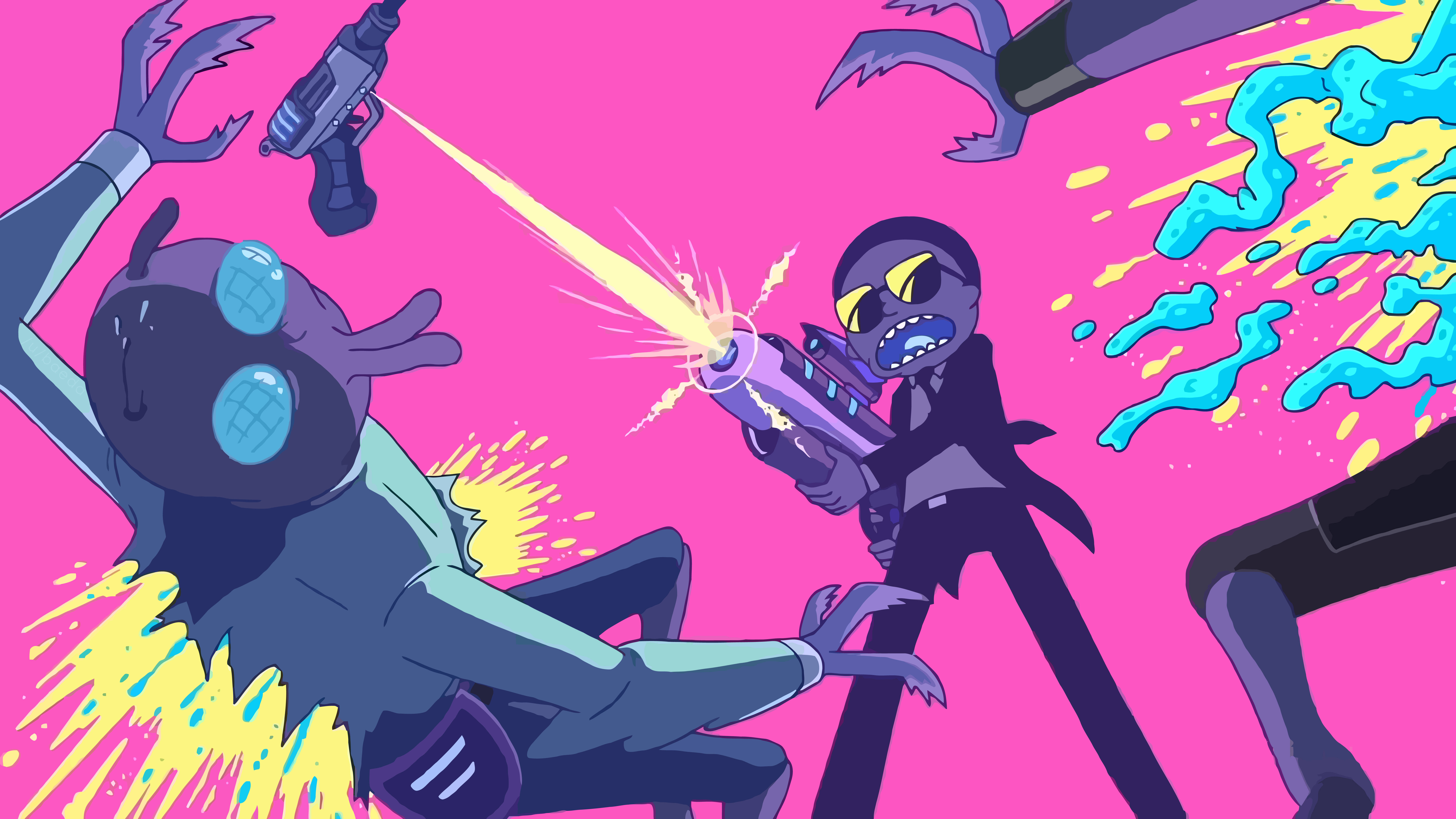 Rick And Morty, 4K, big gun, 8K Desktop Wallpaper