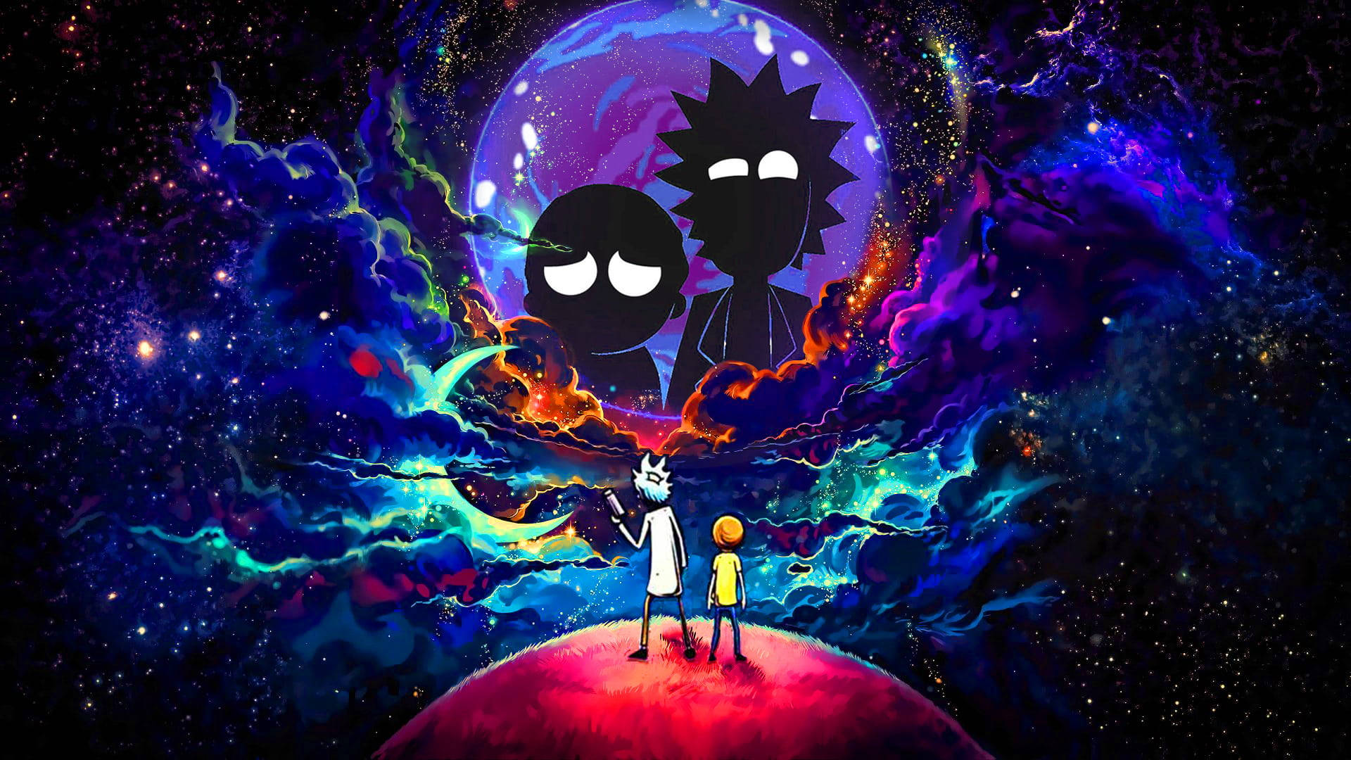 Rick And Morty, trippy parallel universe, red planet, Full HD Desktop Wallpaper