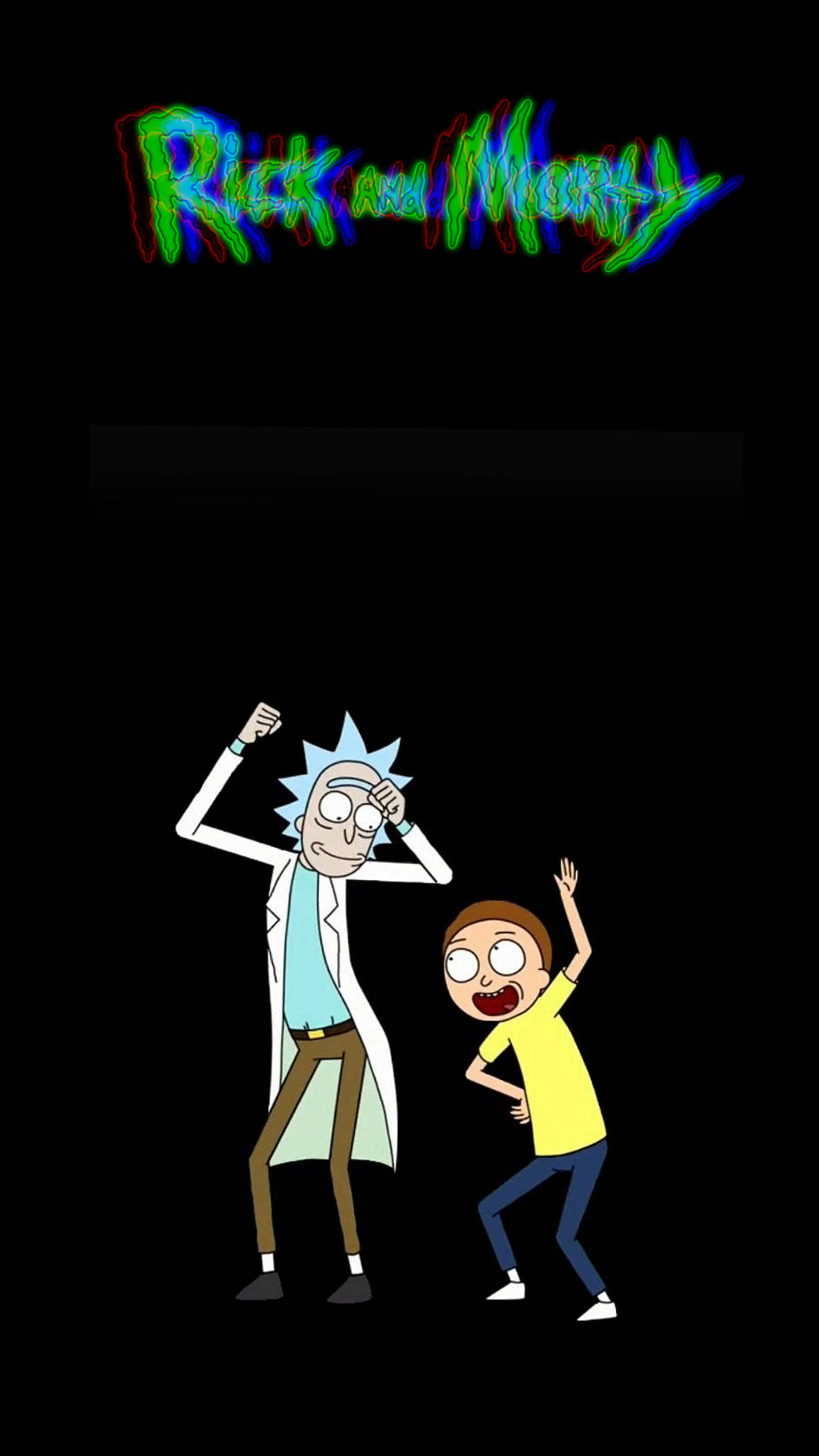 Rick And Morty, Trippy, neon, 2K Phone Wallpaper