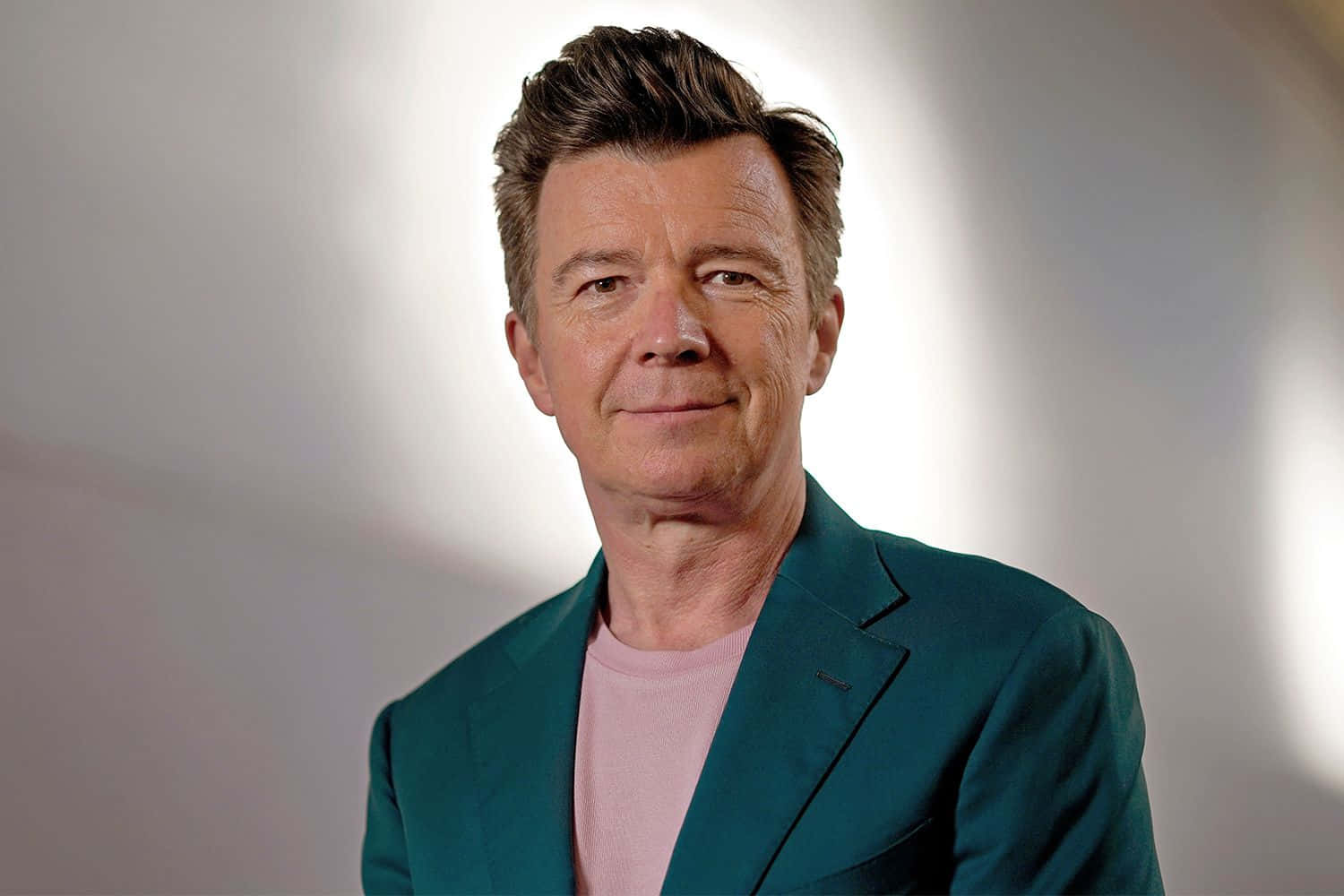 Rick Astley, teal blazer, pink shirt, HD Desktop Wallpaper