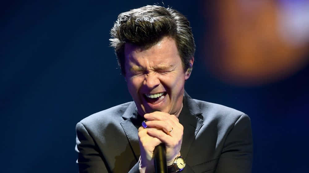 Rick Astley, singing, microphone, SD Desktop Wallpaper