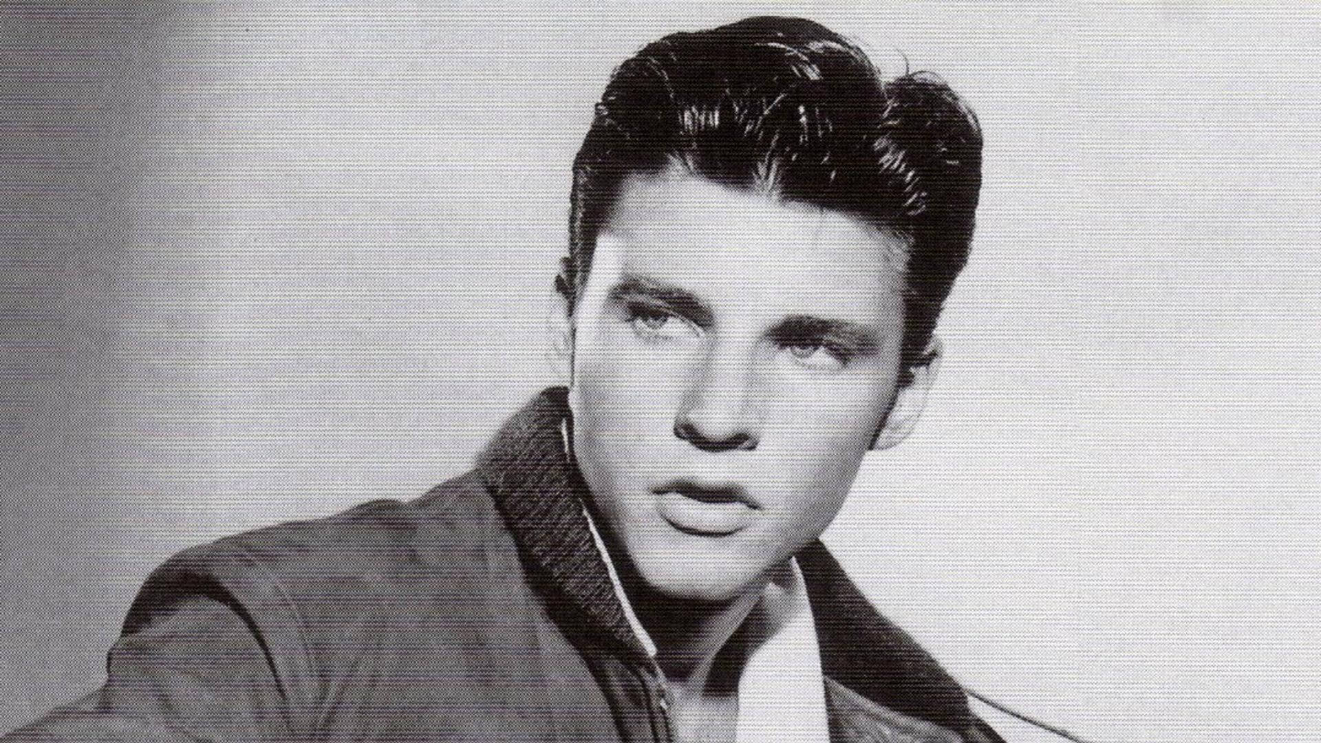 Rick Nelson, black and white portrait, styled hair, Full HD Desktop Wallpaper