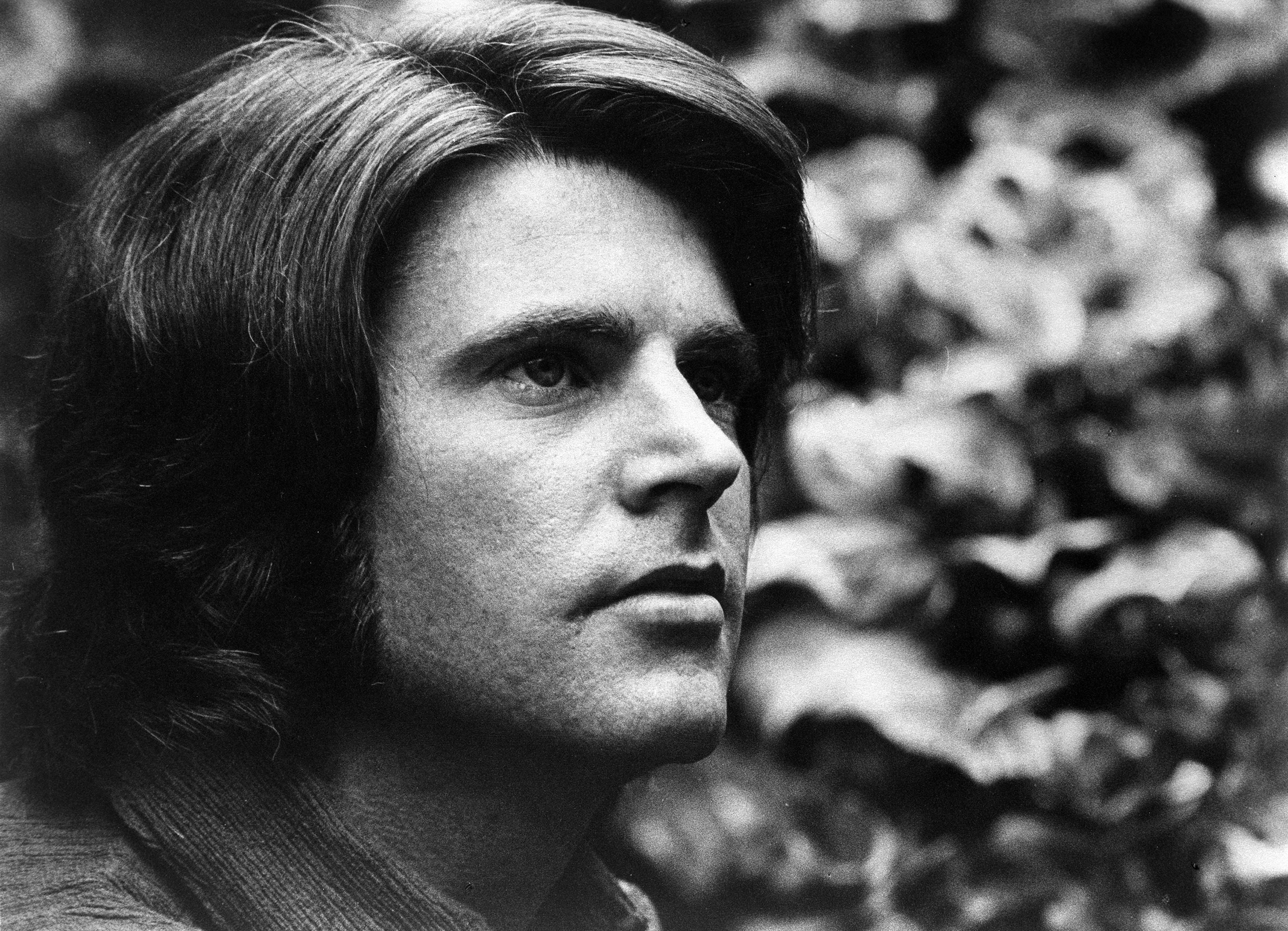 Rick Nelson, long hair, black and white, 2K Desktop Wallpaper