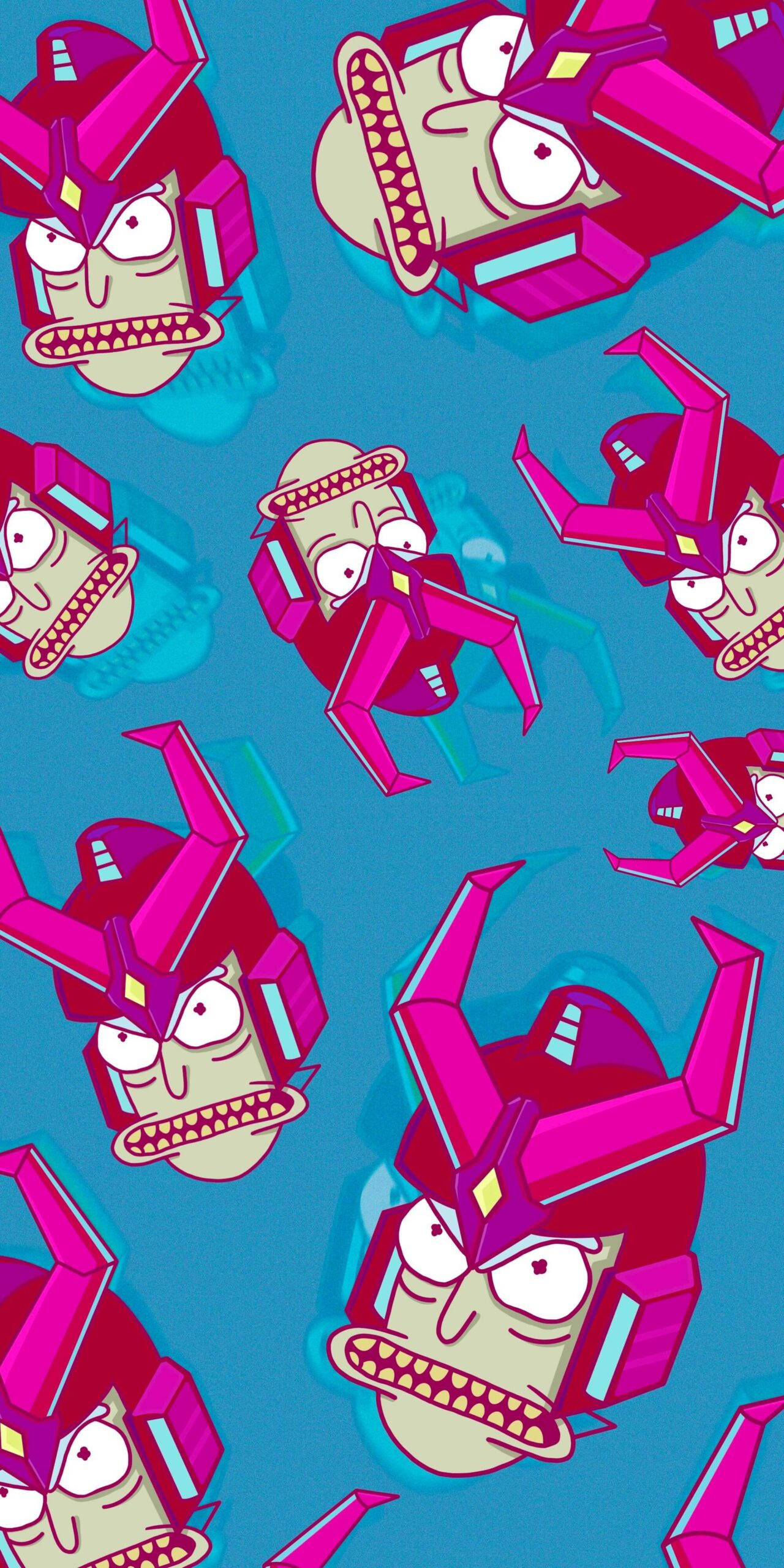 Rick Sanchez, angry expressions, pink armor, 2K Phone Wallpaper