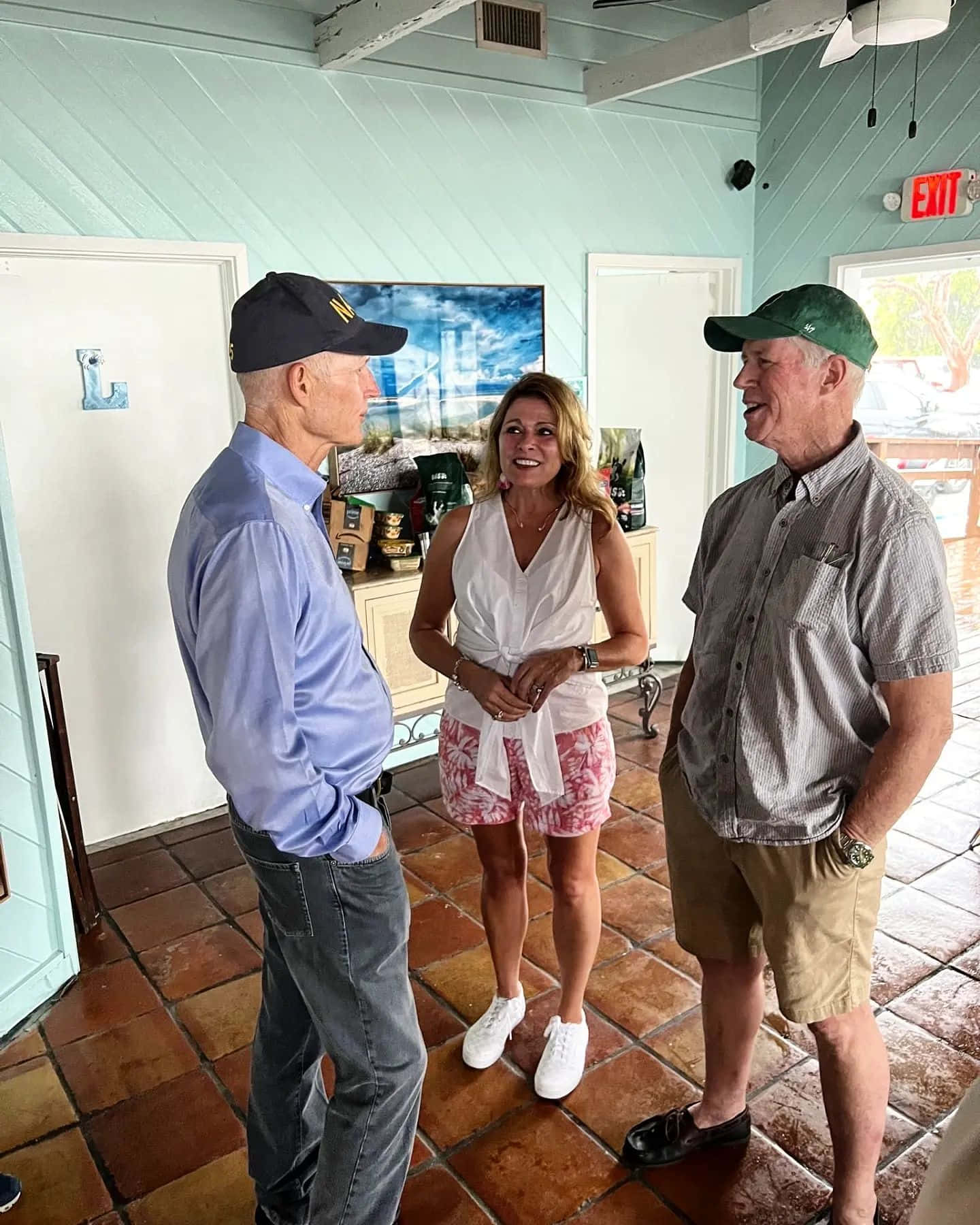Rick Scott, terracotta floors, light blue walls, HD Phone Wallpaper