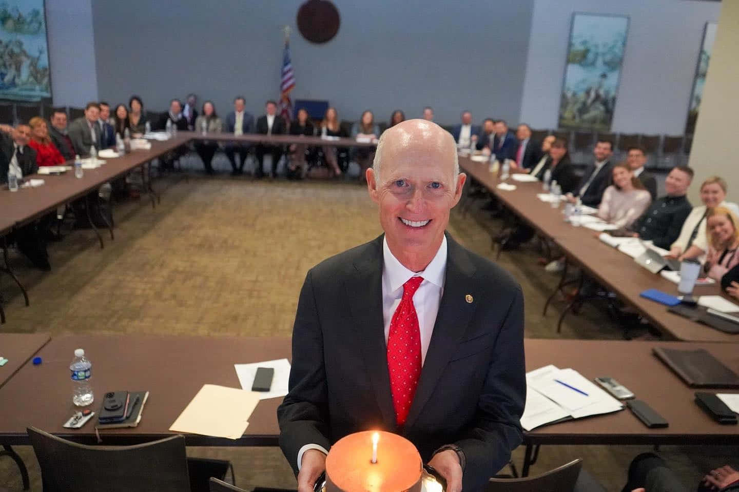 Rick Scott, cake, single lit candle, HD Desktop Wallpaper