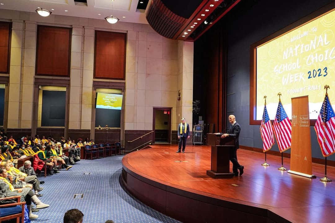 Rick Scott, National School Choice Week 2023, American flags, SD Desktop Wallpaper