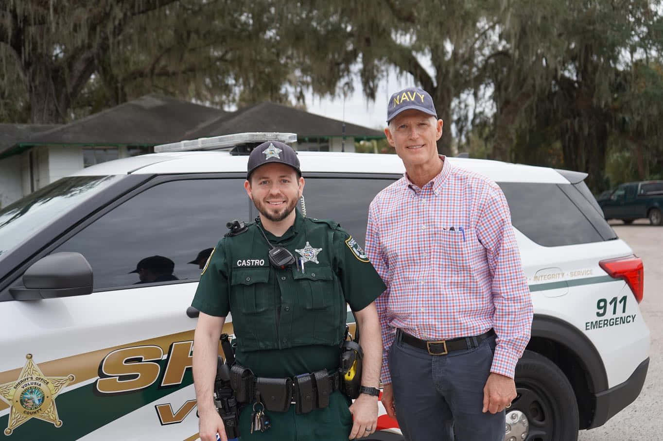 Rick Scott, sheriff, navy cap, HD Desktop Wallpaper