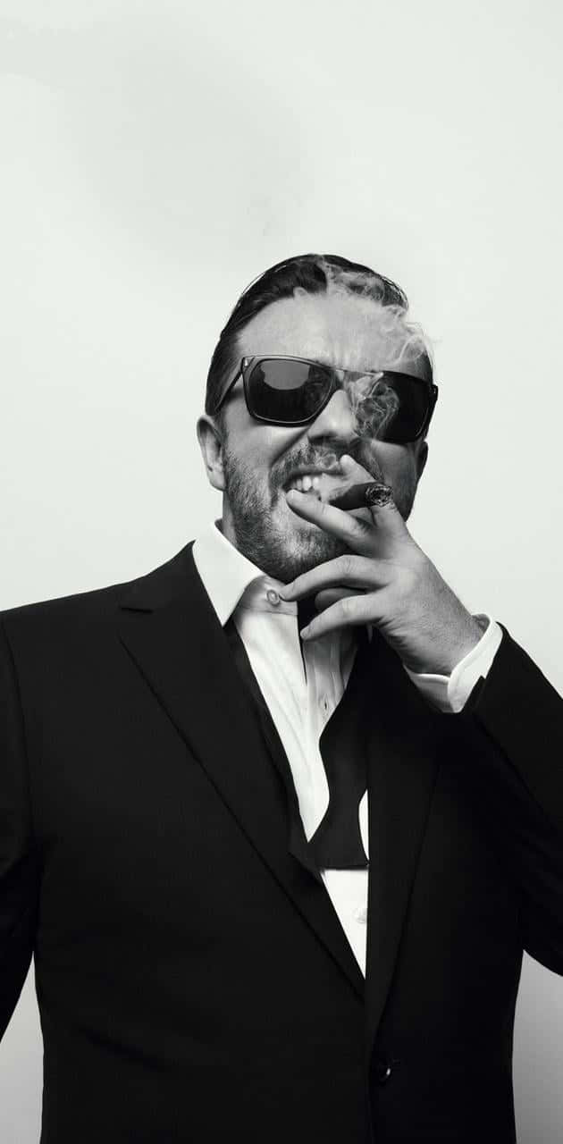Ricky Gervais, black suit, sunglasses, HD Phone Wallpaper