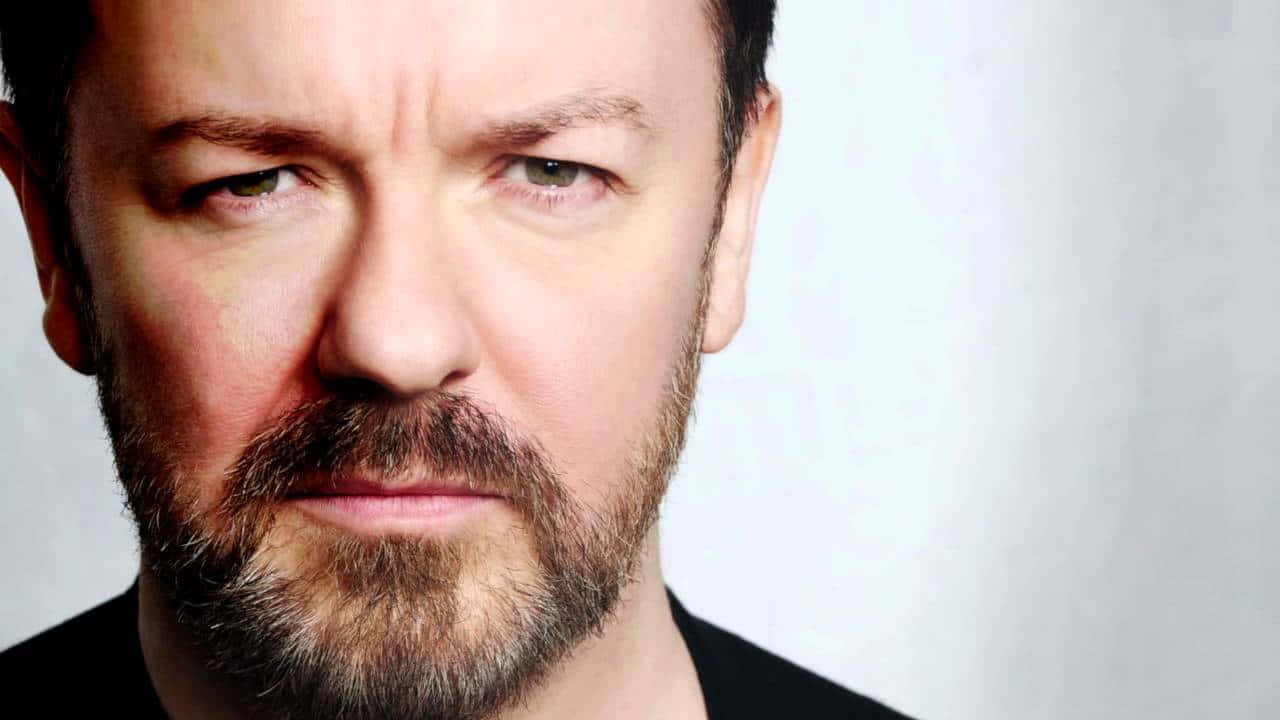 Ricky Gervais, close-up portrait, full beard, HD Desktop Wallpaper