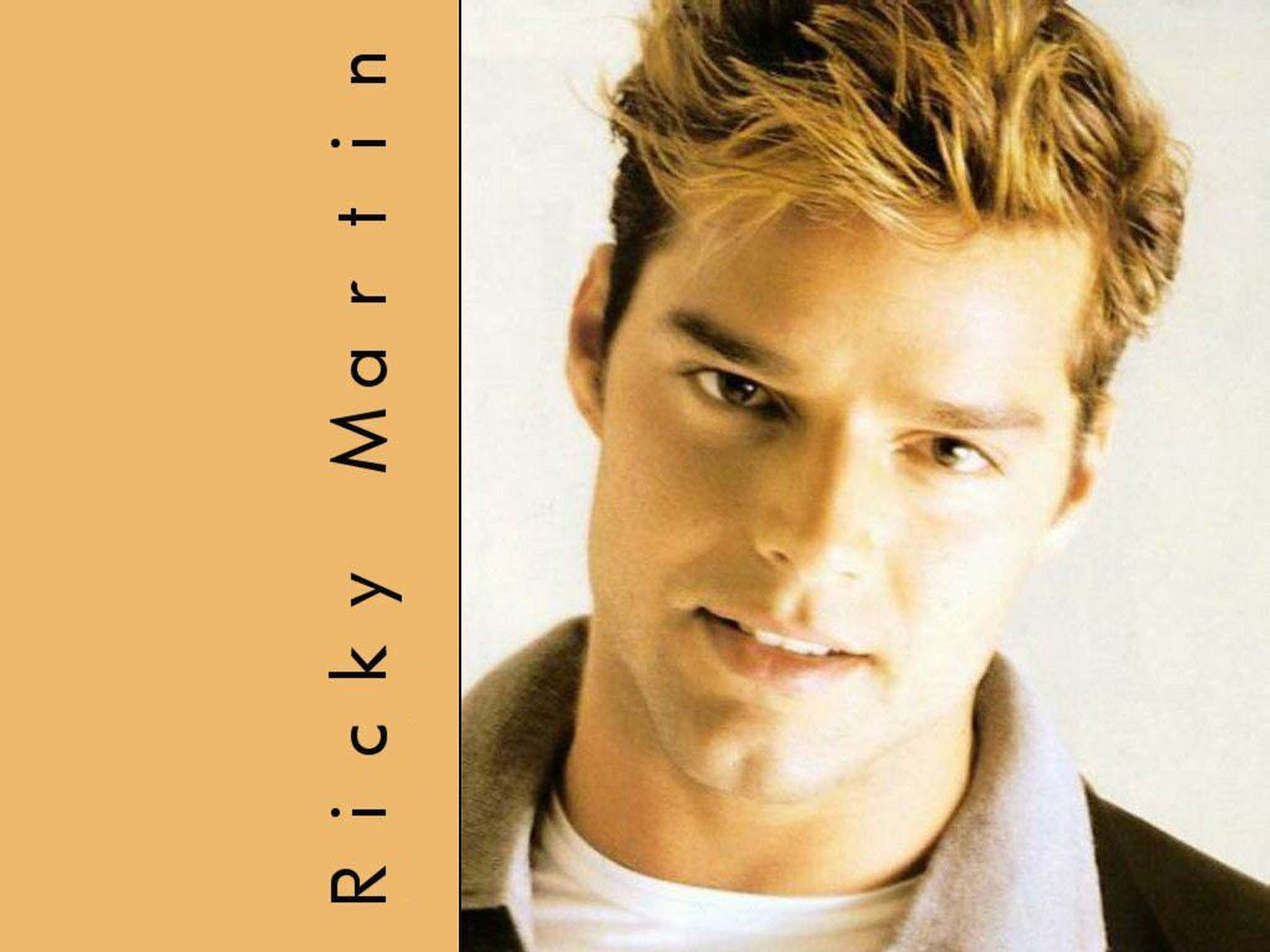 Ricky Martin, blonde hair, confident smile, Full HD Desktop Wallpaper