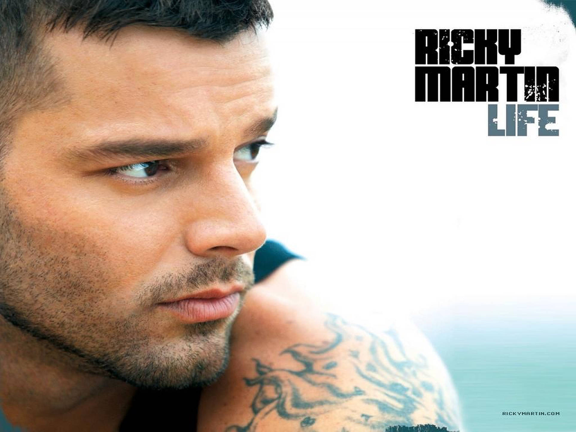 Ricky Martin, tattooed shoulder, close-up portrait, Full HD Desktop Wallpaper