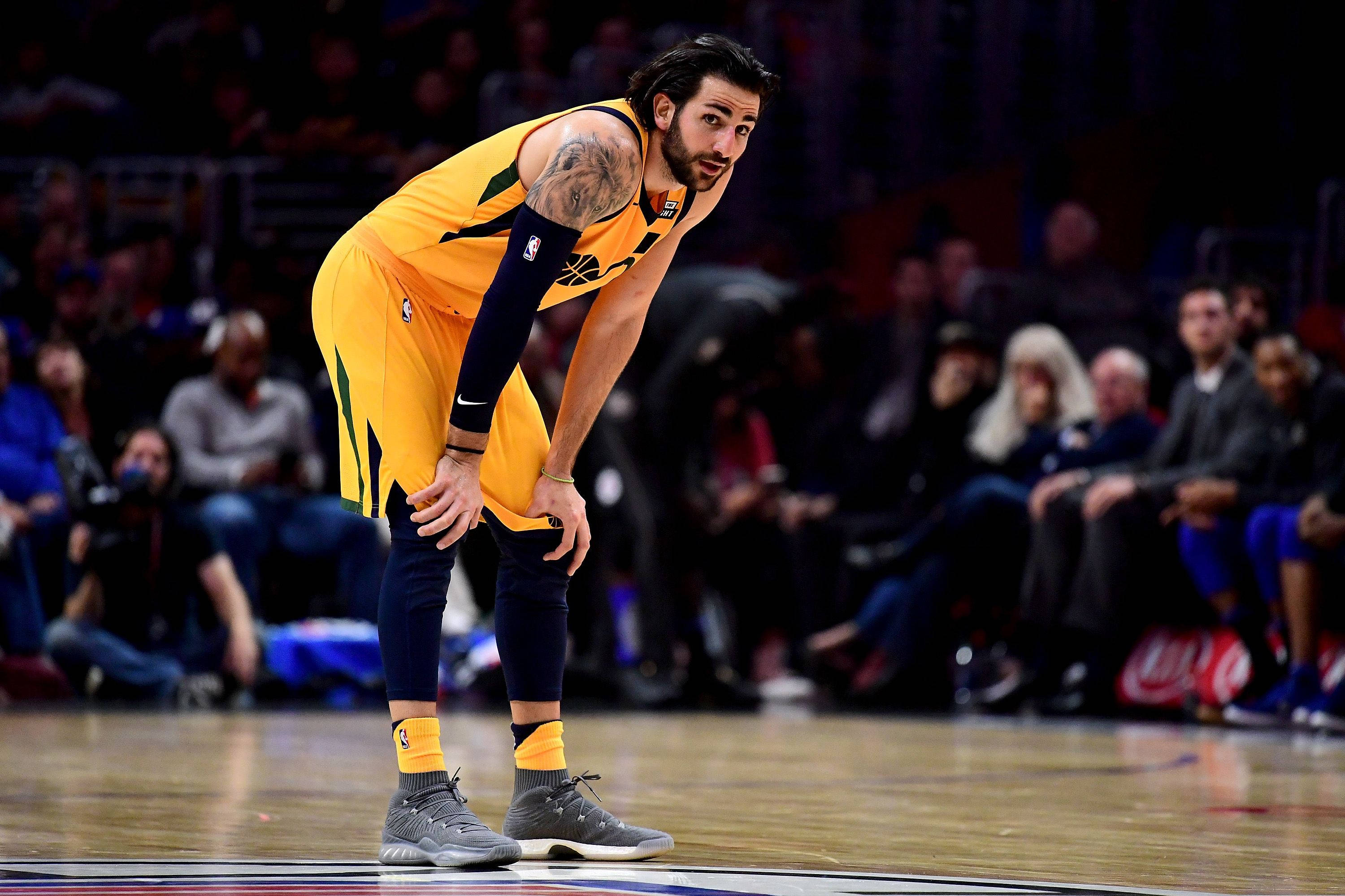Ricky Rubio, yellow jersey, polished court, 2K Desktop Wallpaper
