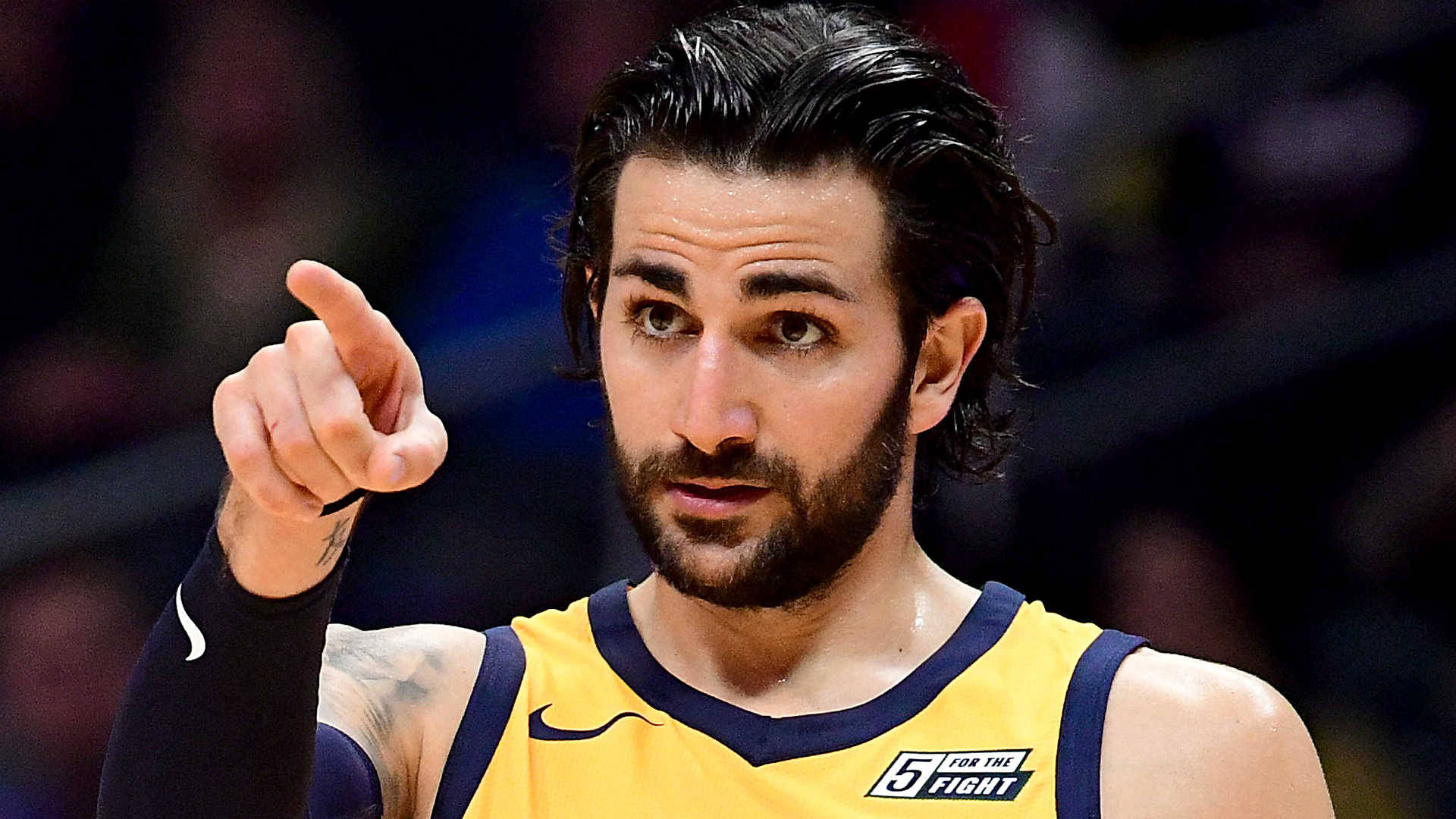 Ricky Rubio, yellow jersey, basketball player, Full HD Desktop Wallpaper