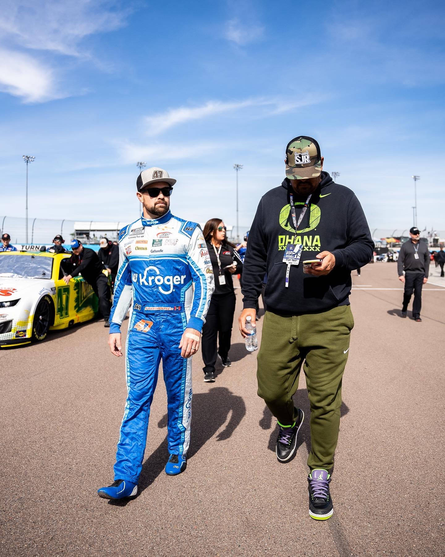 Ricky Stenhouse Jr, raceway, blue racing suit, HD Phone Wallpaper