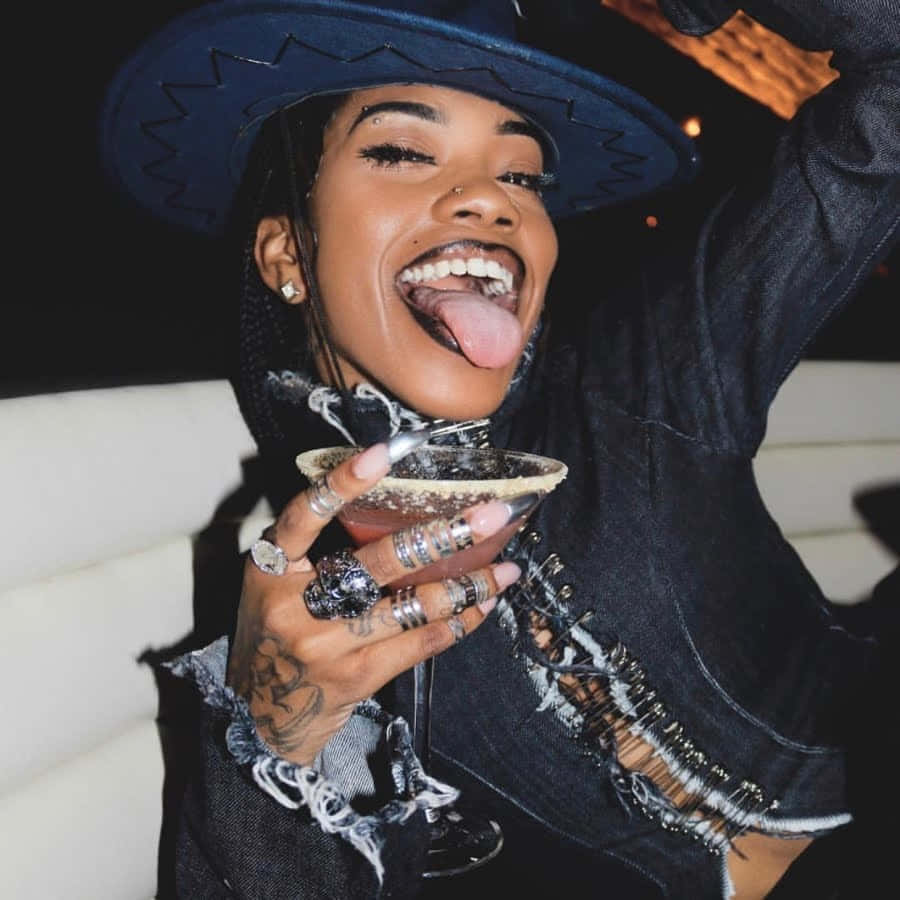 Rico Nasty, cowgirl aesthetic, blue hat, SD Desktop Wallpaper