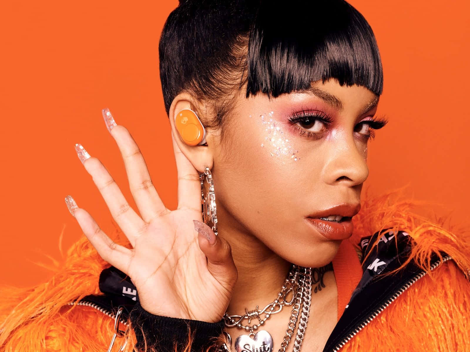 Rico Nasty, black hair, earrings, HD Desktop Wallpaper