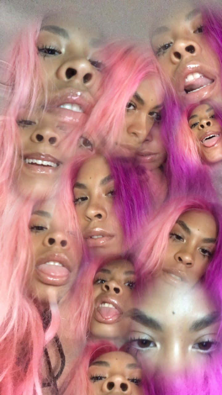Rico Nasty, pink and purple hair, red carpet, HD Phone Wallpaper