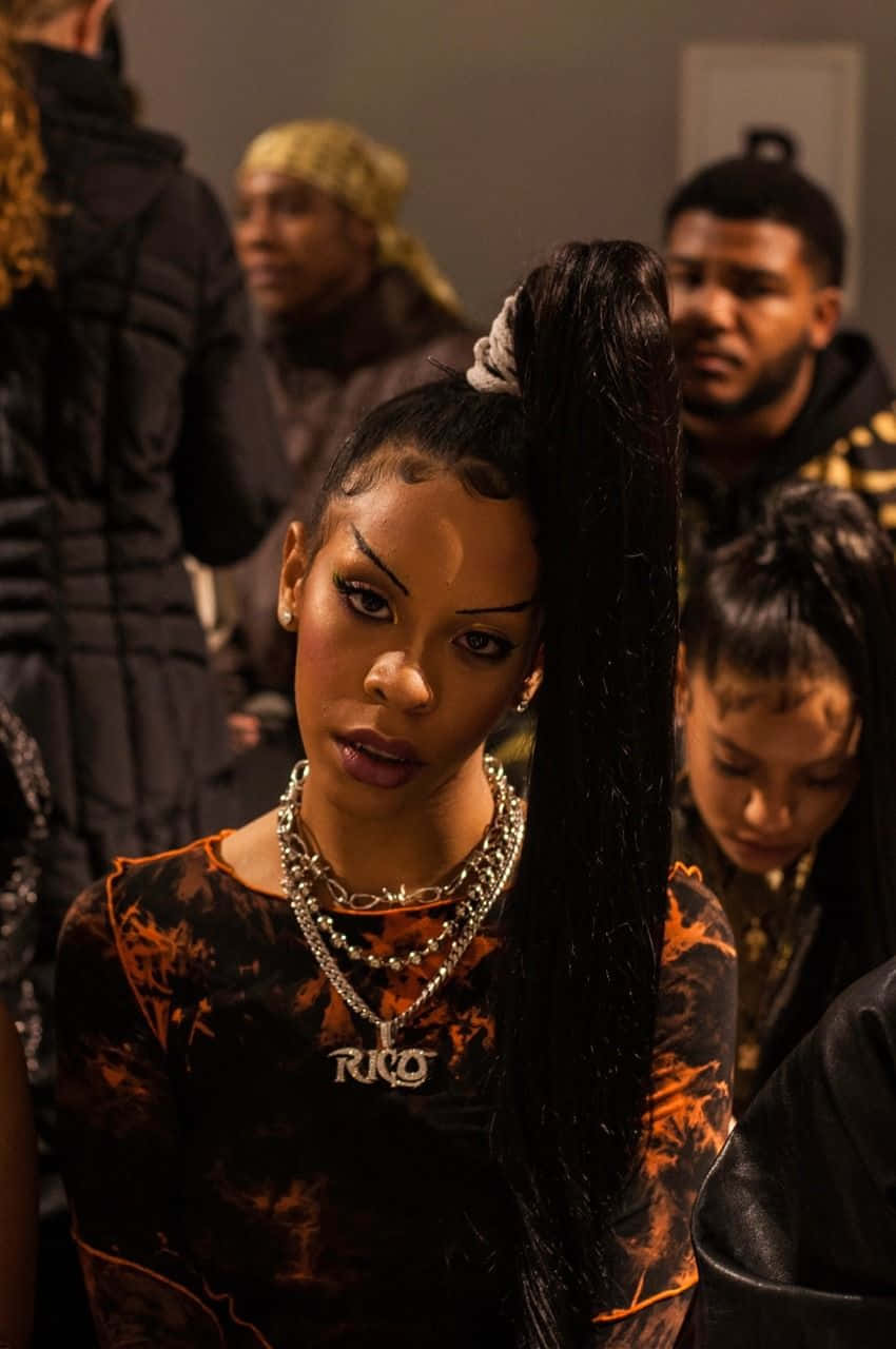 Rico Nasty, high ponytail, layered necklaces, HD Phone Wallpaper