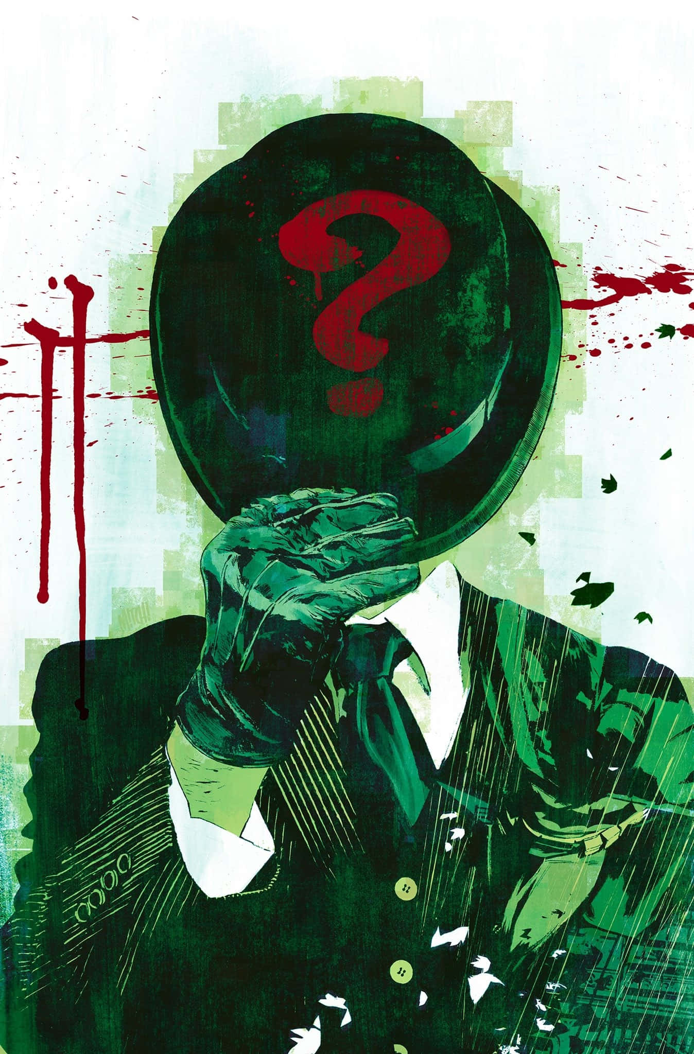Riddler, green suit, top hat, Full HD Phone Wallpaper