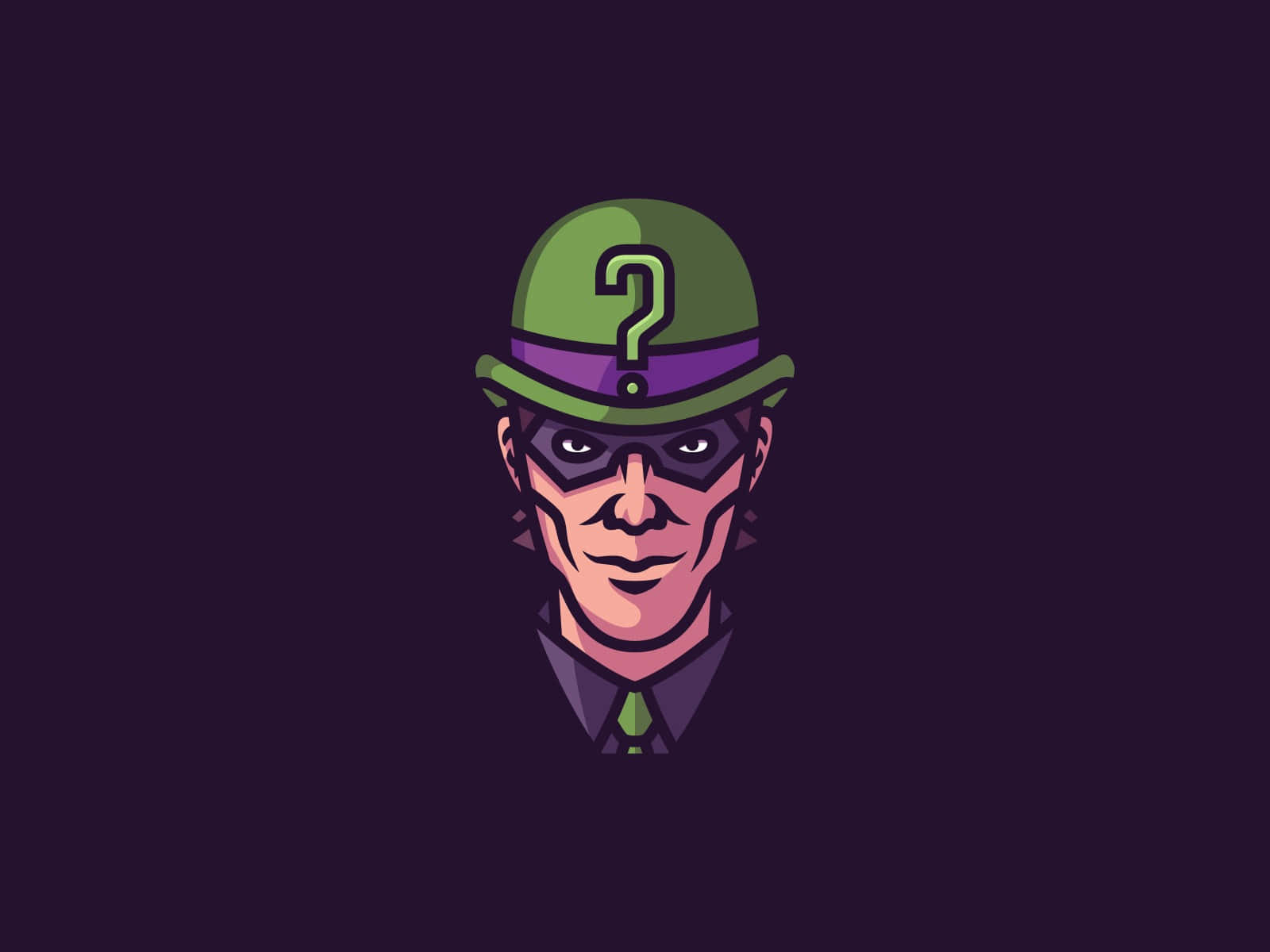 Riddler, green question mark hat, purple mask, HD Desktop Wallpaper