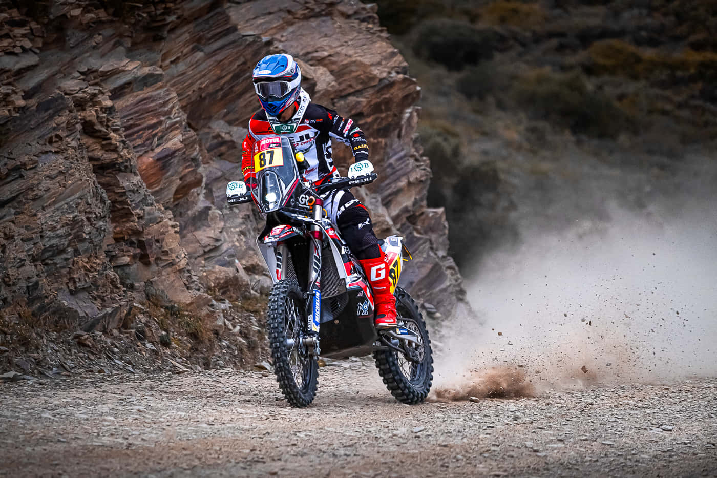 Rieju, motocross rider, red gear, HD Desktop Wallpaper