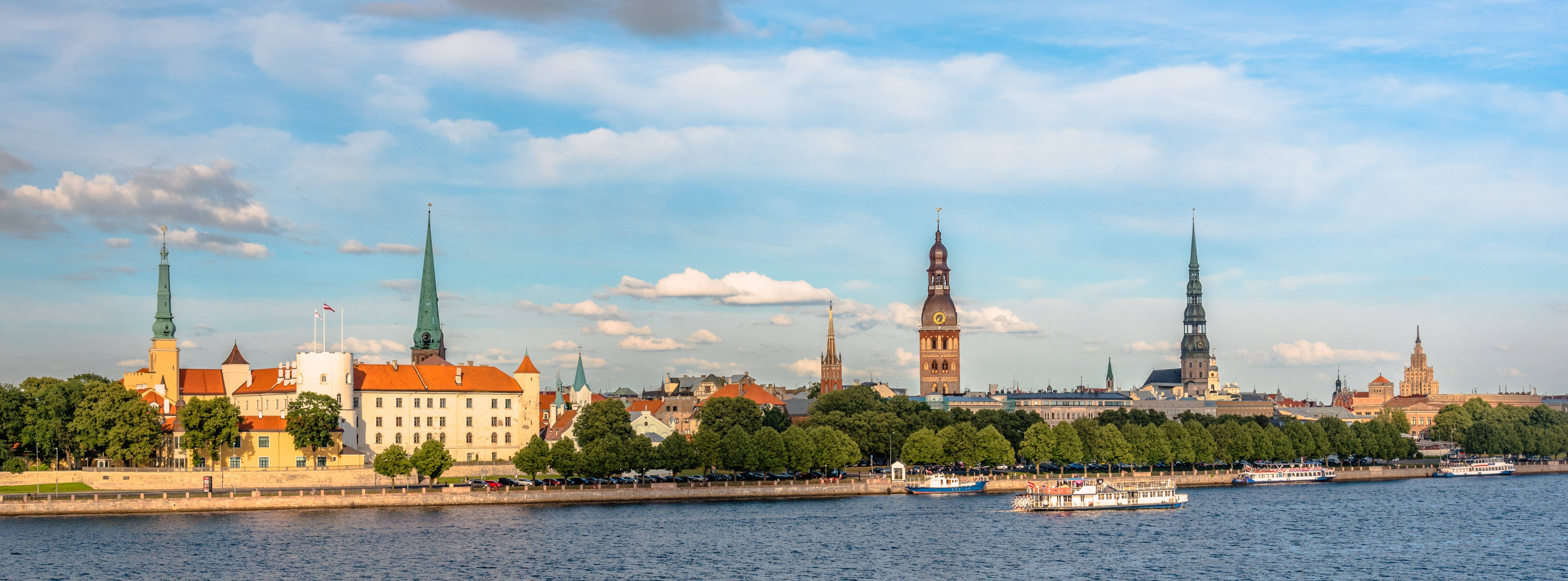 Riga, historic skyline, spires, 5K Desktop Wallpaper