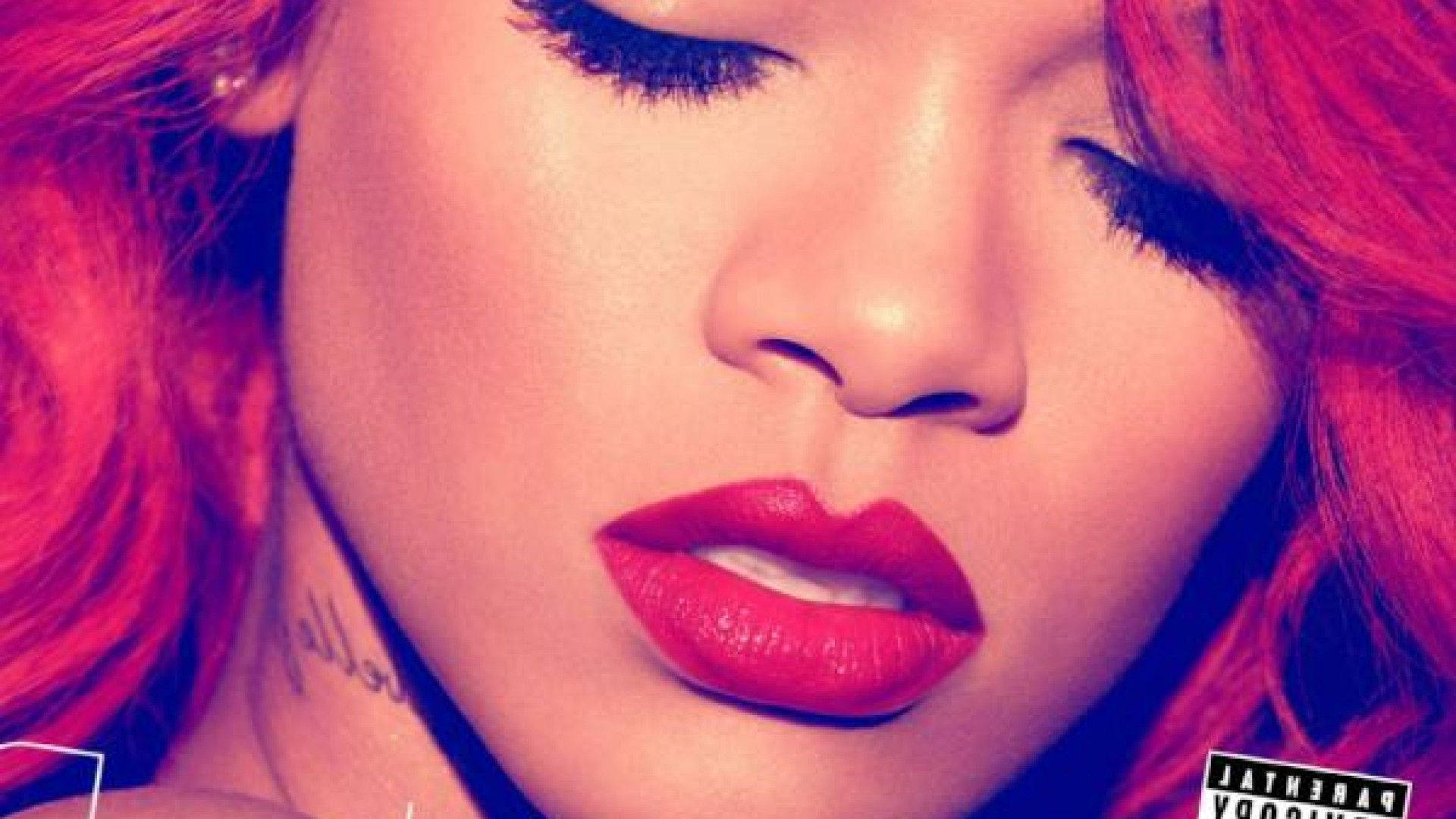 Rihanna, vibrant red hair, bold red lips, Full HD Desktop Wallpaper