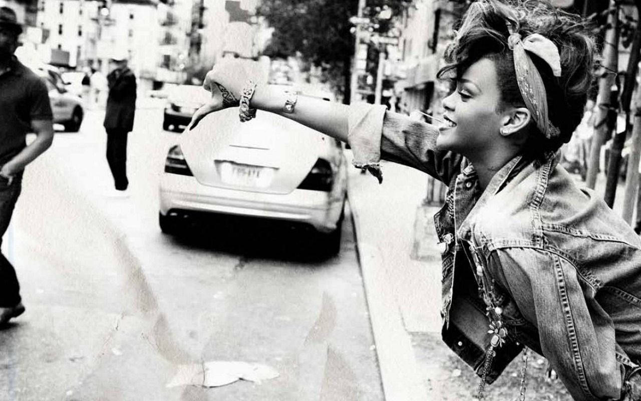 Rihanna, bandana, denim jacket, HD Desktop Wallpaper