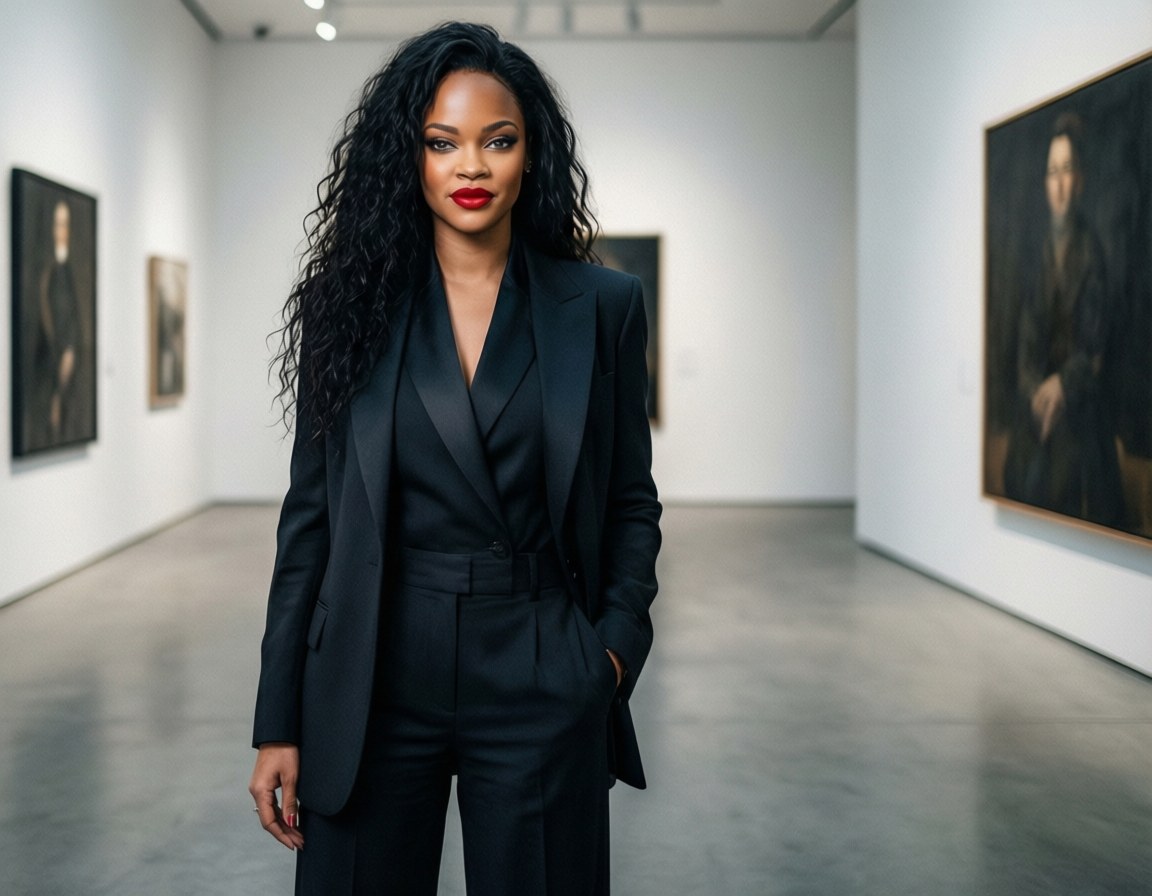 Rihanna, power suit, tailored pantsuit, SD Desktop Wallpaper