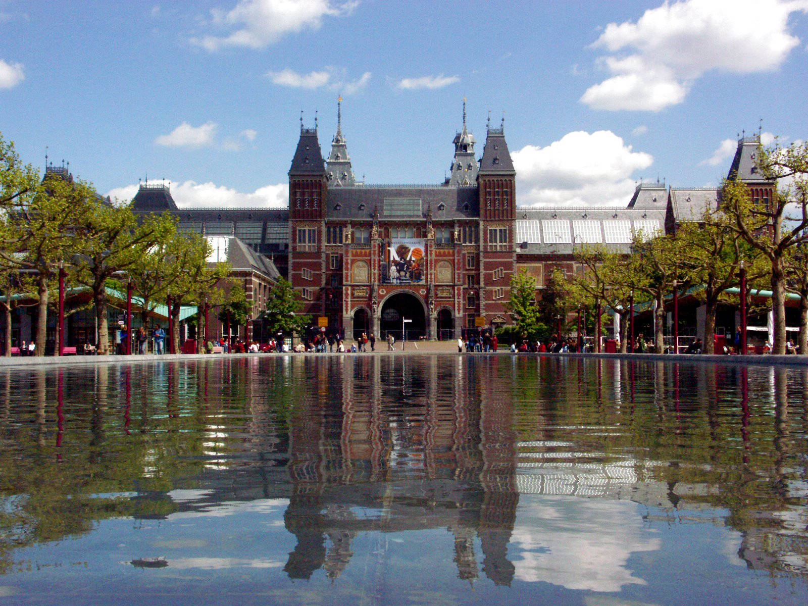 Rijksmuseum, red brick, ornate towers, HD Desktop Wallpaper