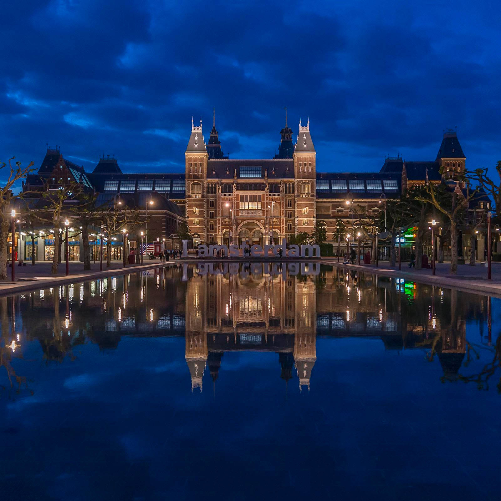 Rijksmuseum, blue sky, dusk, HD Desktop Wallpaper