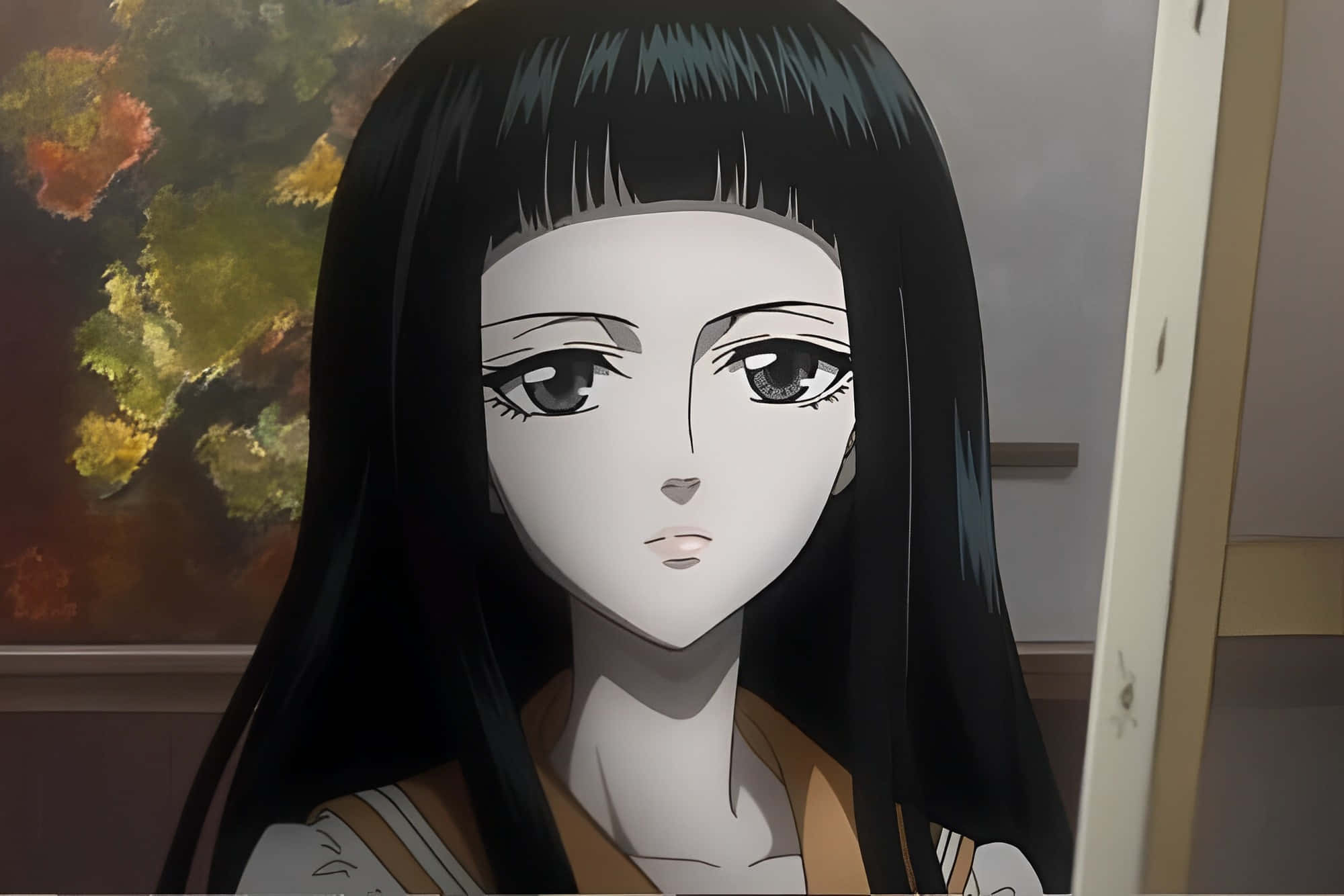 Rikako Oryo, anime girl, long black hair, Full HD Desktop Wallpaper
