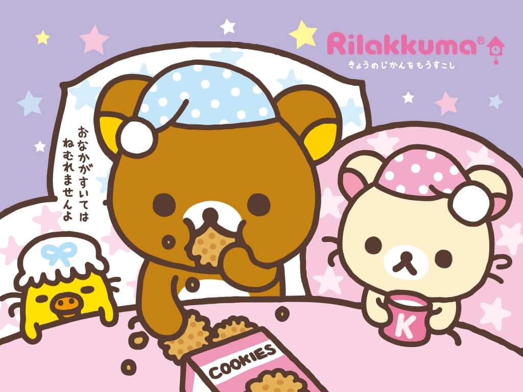 Rilakkuma, pajamas, cookies, SD Desktop Wallpaper