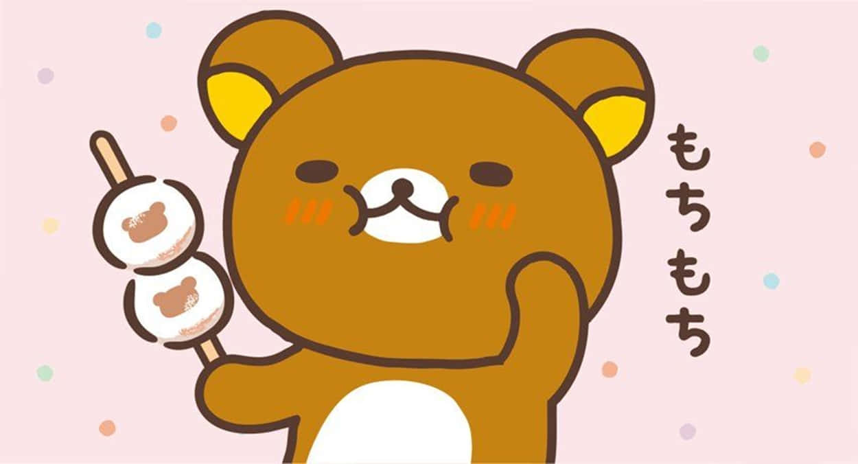 Rilakkuma, brown bear character, mochi treats, SD Desktop Wallpaper