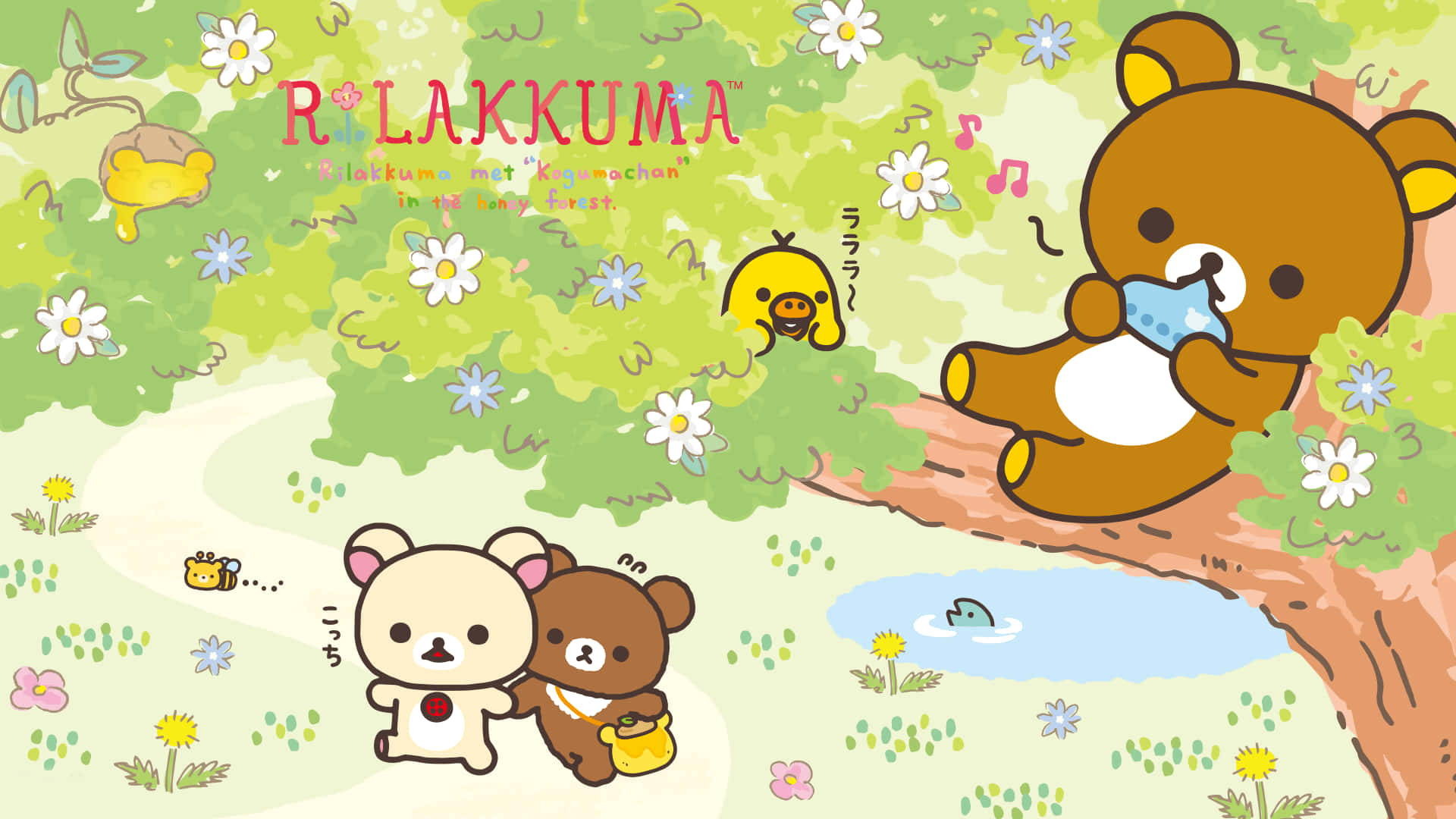 Rilakkuma, laptop, sunny day, Full HD Desktop Wallpaper
